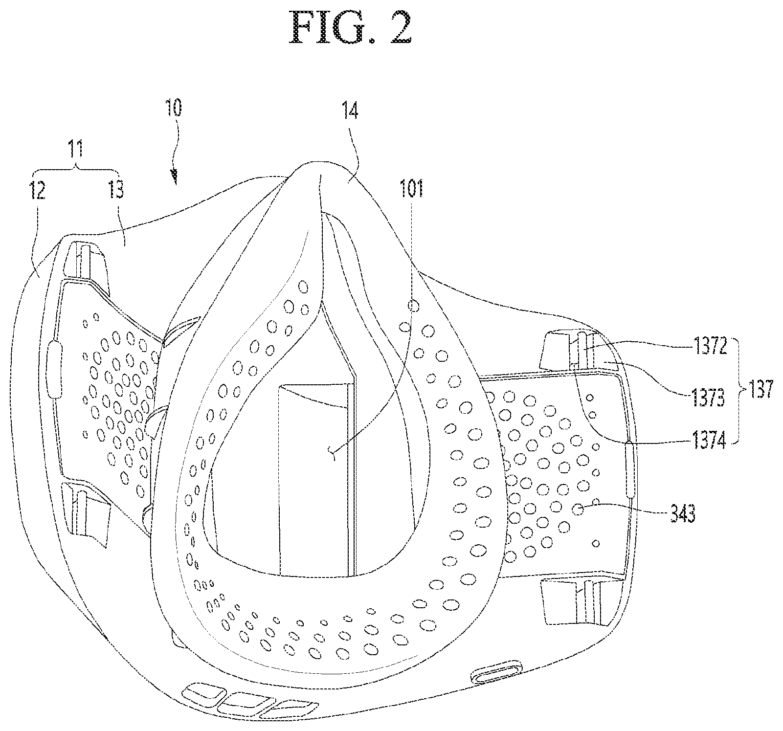 Patent US12616856 Figure 2 – Mask apparatus
