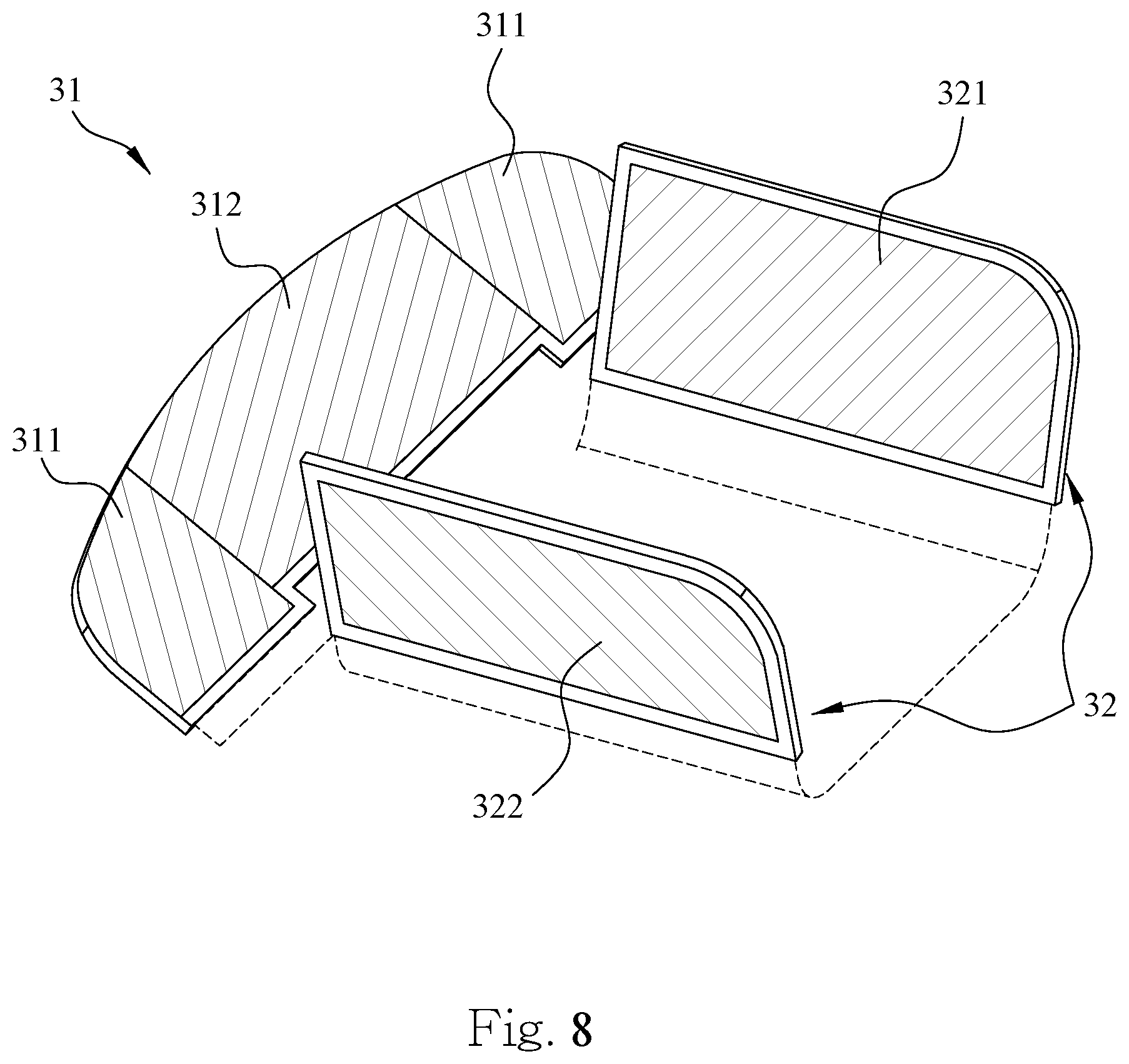 Patent US12616858 Figure 8 – Nasal mask
