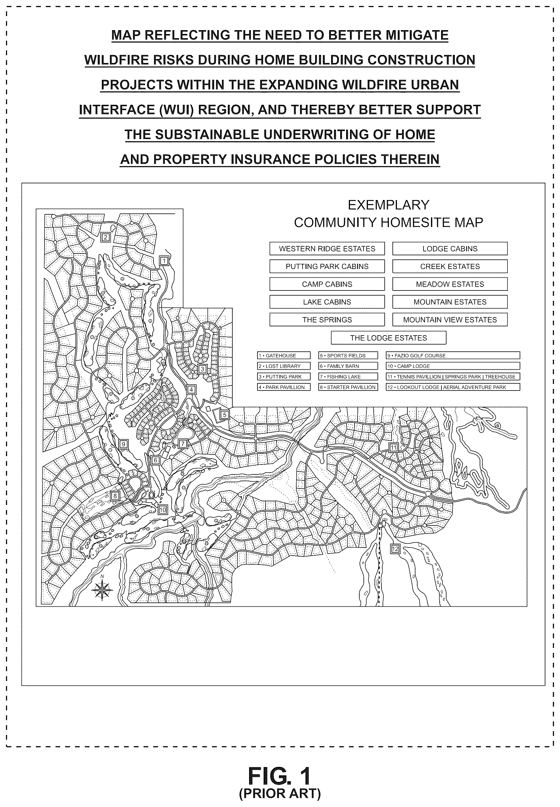 Patent US12616859 Figure 1 – Method of and system for defending home building projects from wildfire during and after construction on property located within a wildfire urban interface (WUI) region