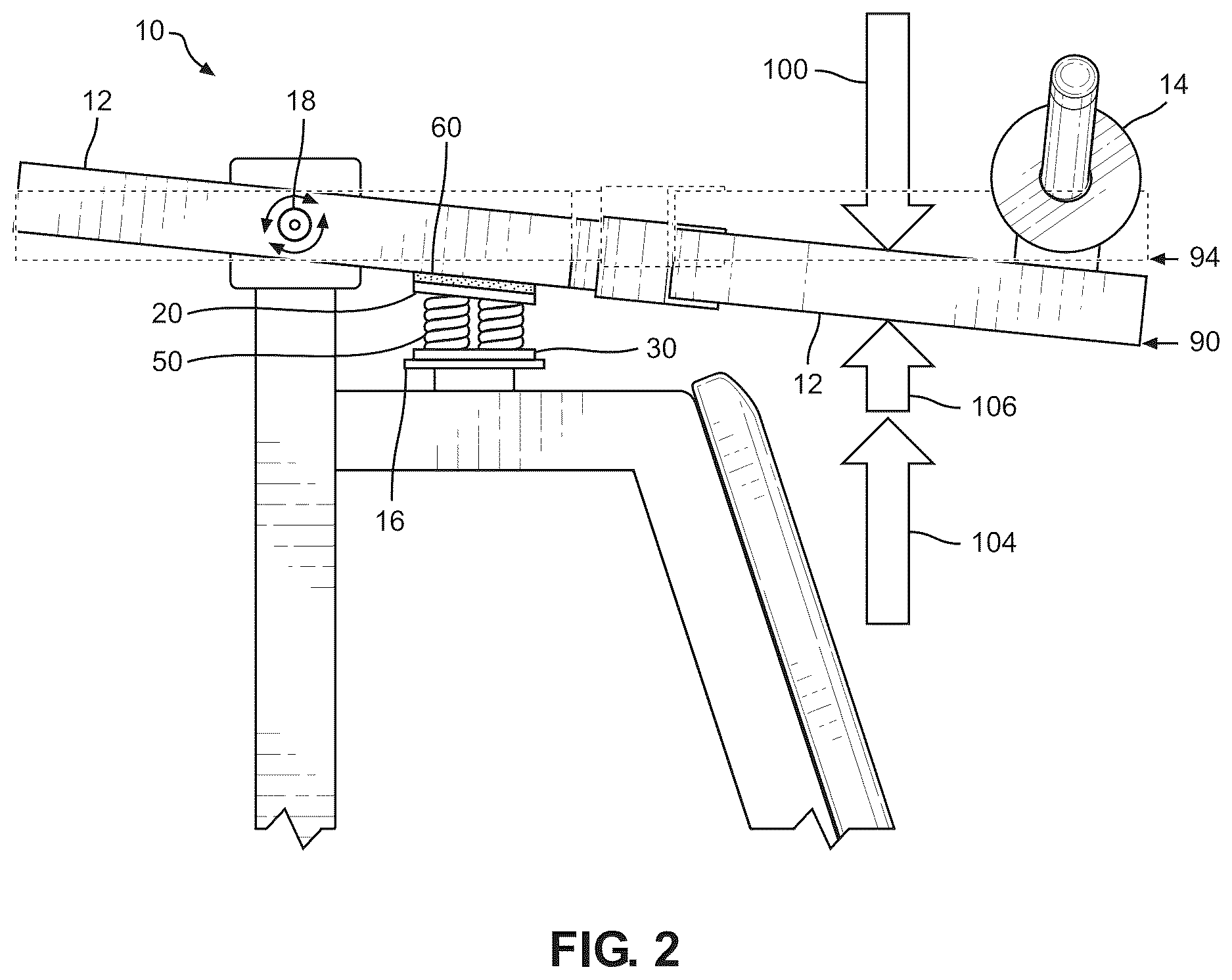 Patent US12616864 Figure 2 – Force assistance system for an exercise machine