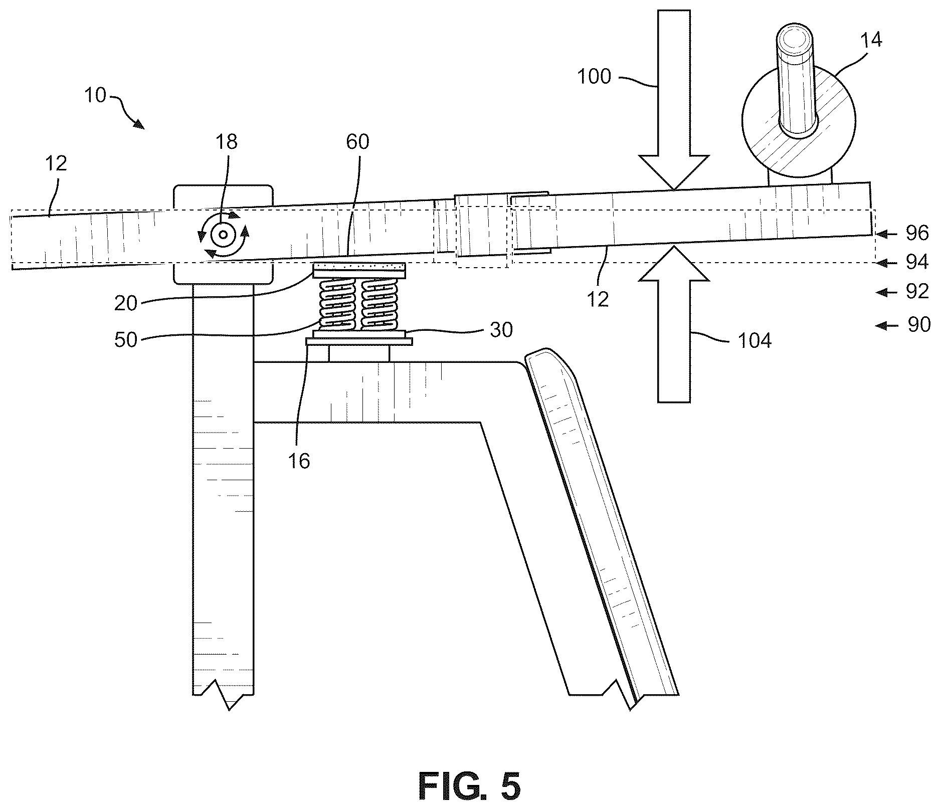 Patent US12616864 Figure 5 – Force assistance system for an exercise machine