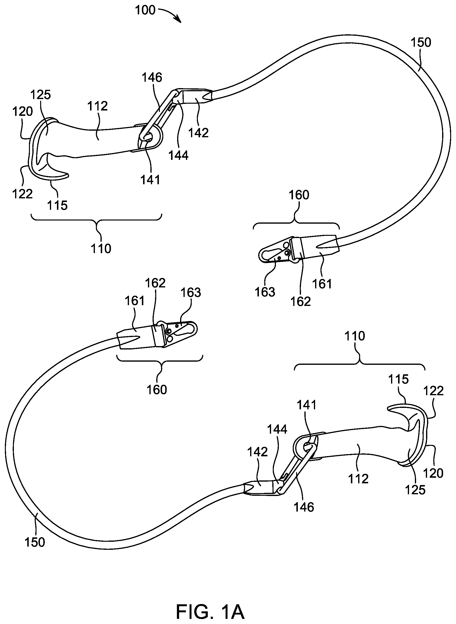 Patent US12616865 Figure 1 – Variable resistance walking device with dedicated foot anchor and ergonomic network interface handle