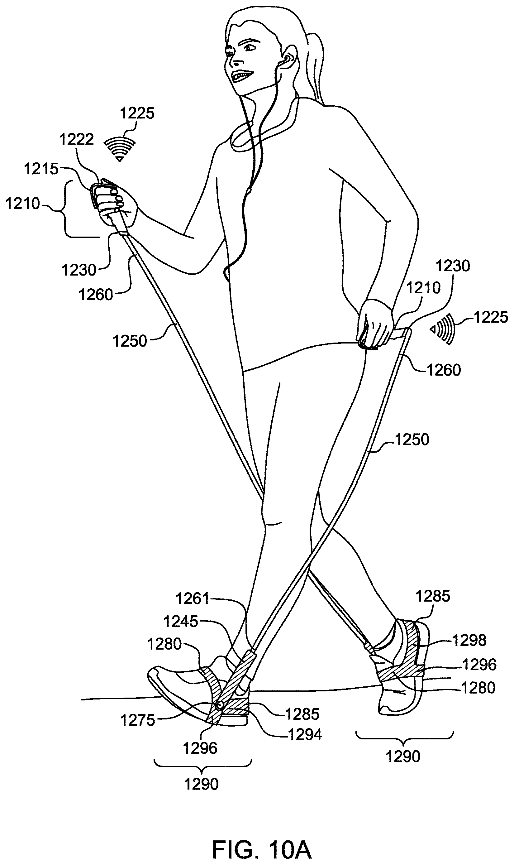 Patent US12616865 Figure 13 – Variable resistance walking device with dedicated foot anchor and ergonomic network interface handle