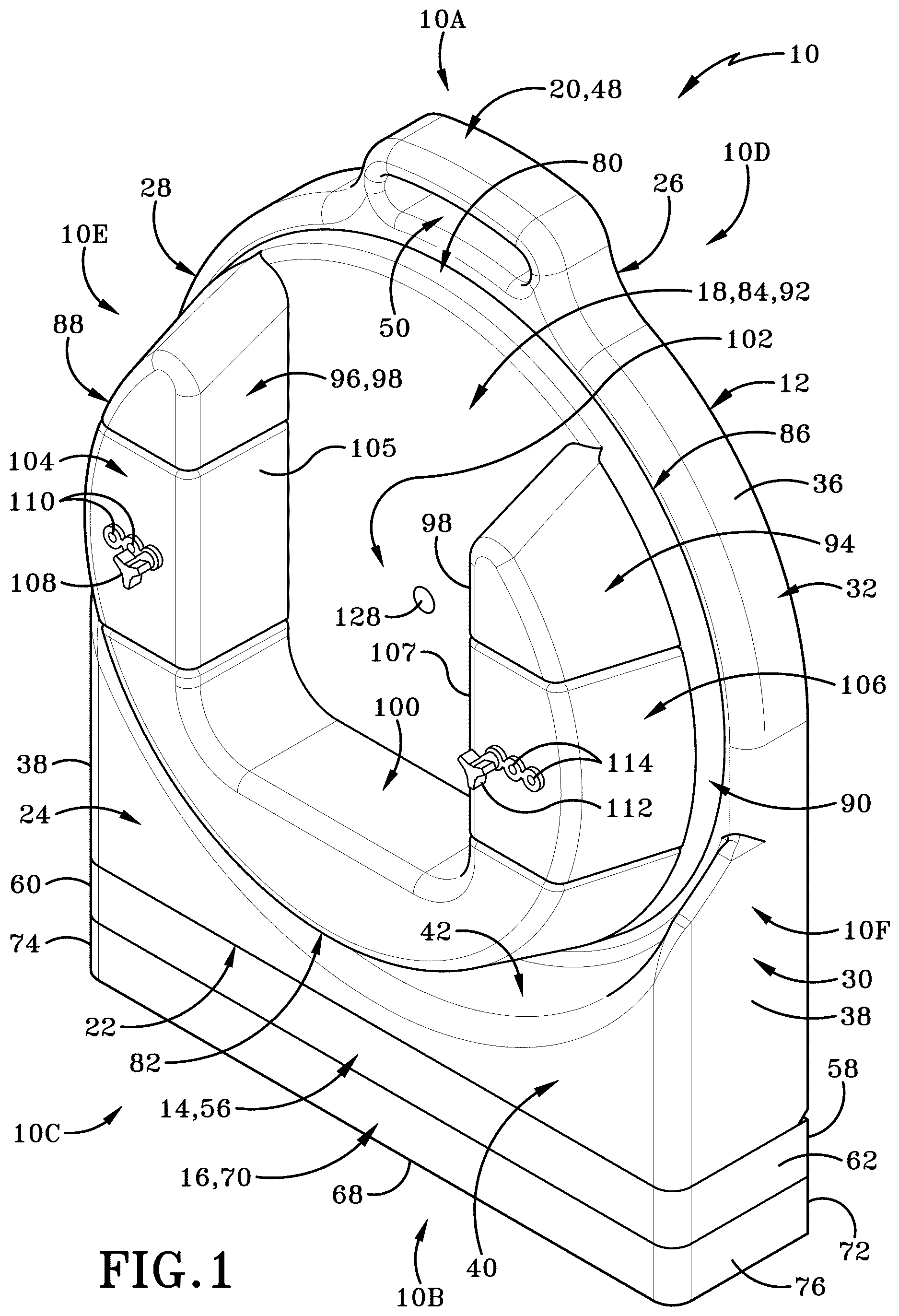 Patent US12616870 Figure 1 – Method of performing a plank style exercise and device for use therewith