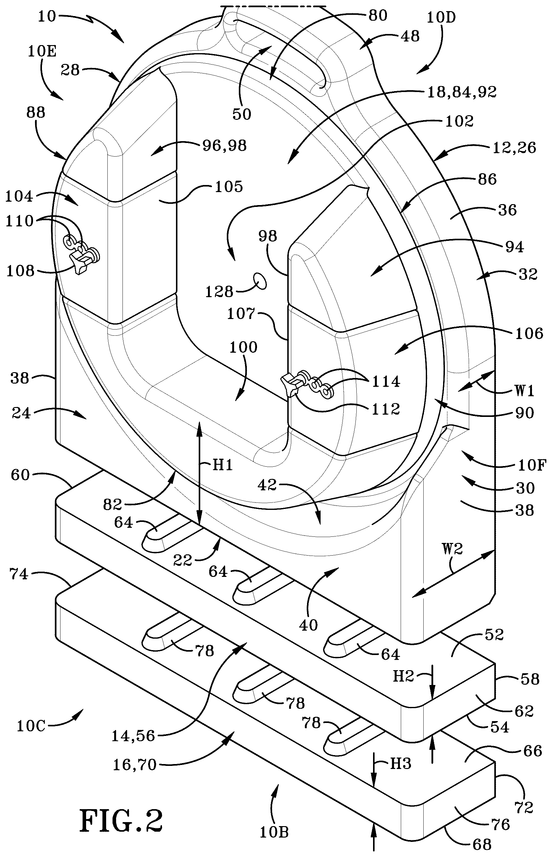 Patent US12616870 Figure 2 – Method of performing a plank style exercise and device for use therewith