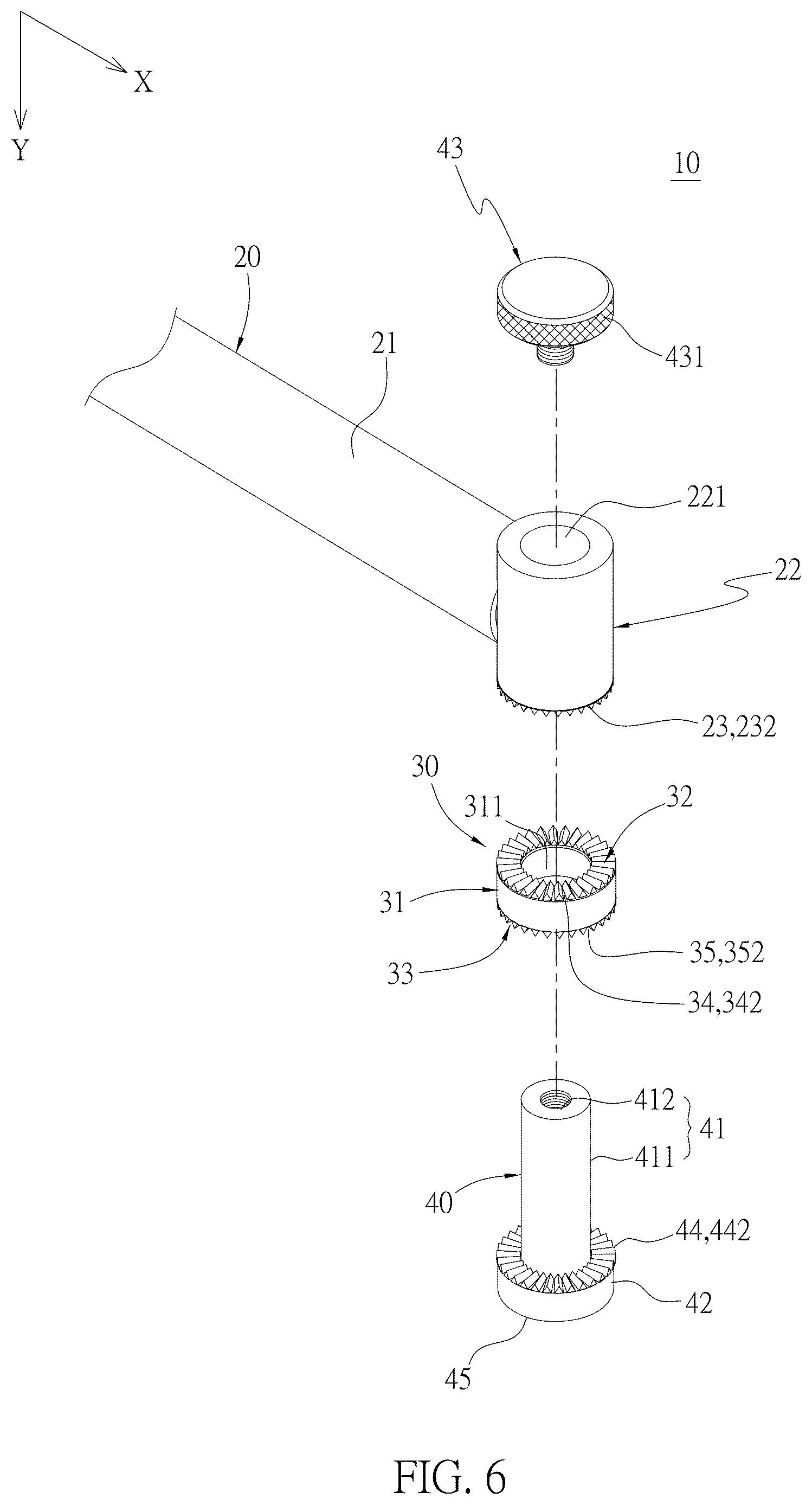 Patent US12616872 Figure 6 – Multi-angle fine-adjustable bar
