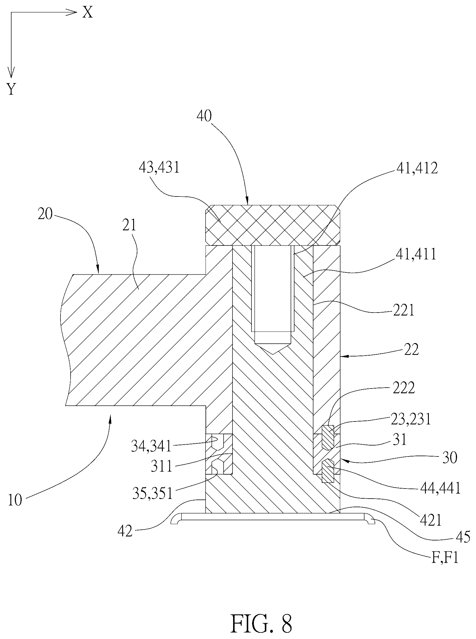 Patent US12616872 Figure 8 – Multi-angle fine-adjustable bar