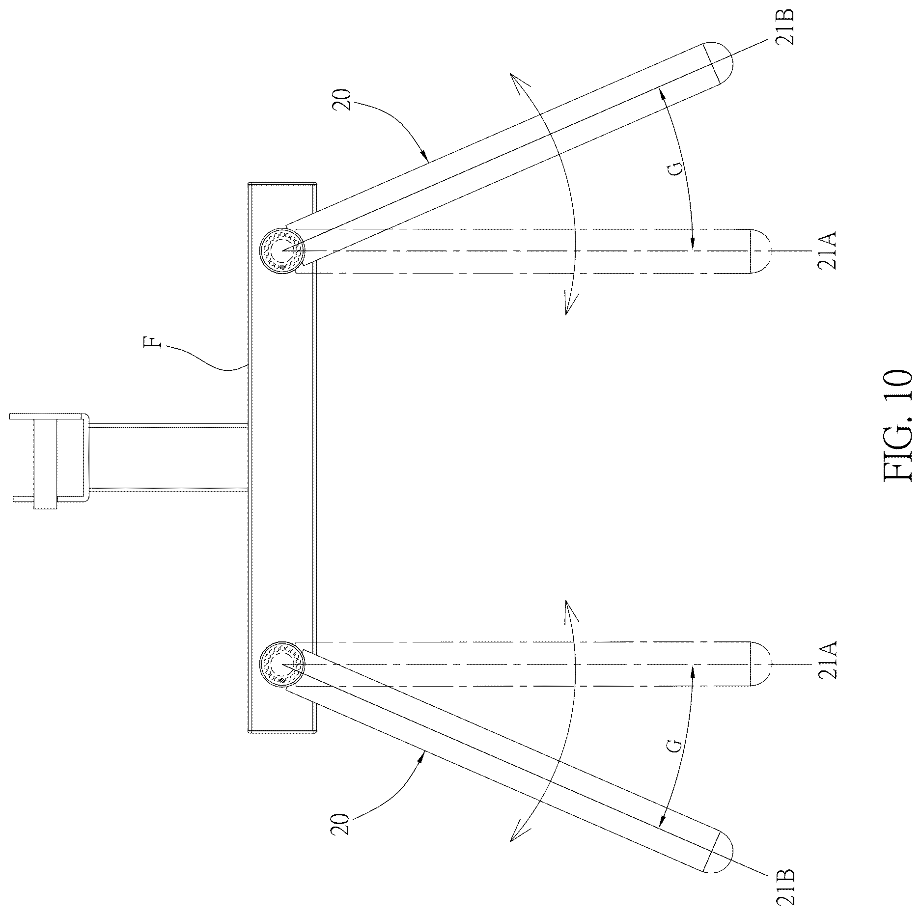 Patent US12616872 Figure 10 – Multi-angle fine-adjustable bar