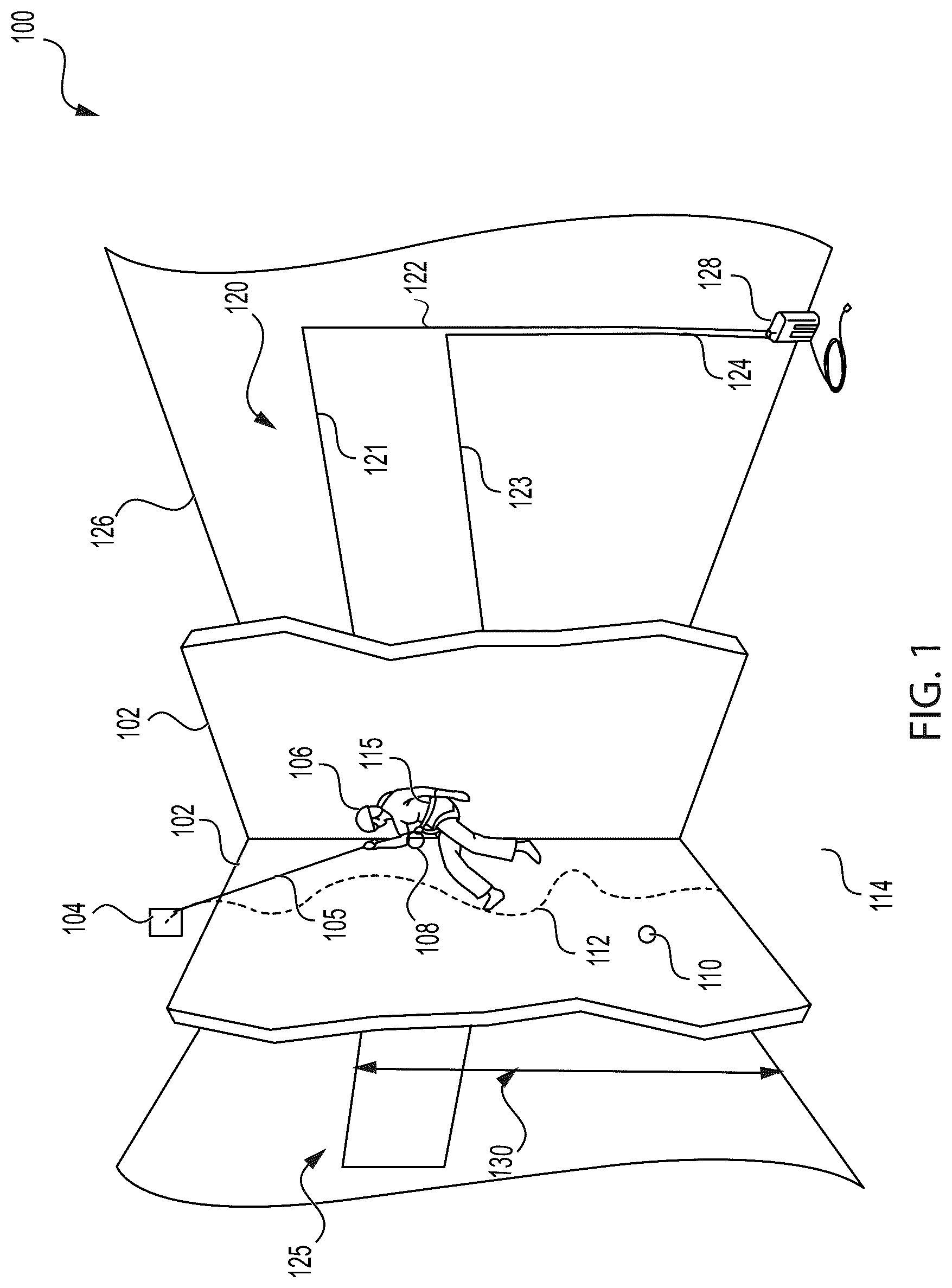 Patent US12616875 Figure 1 – Auto-belay notification system