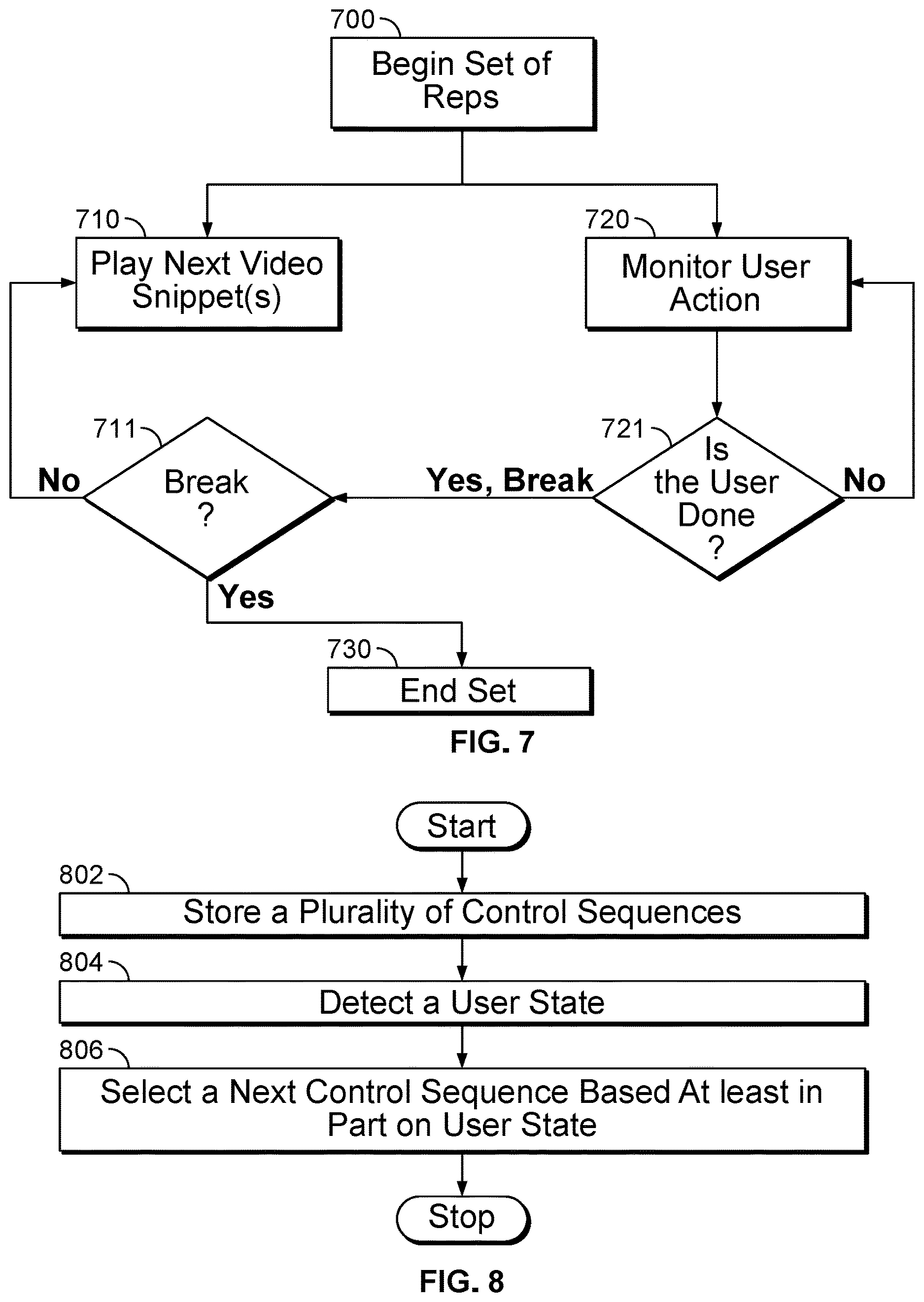 Patent US12616876 Figure 7 – Control sequence based exercise machine controller