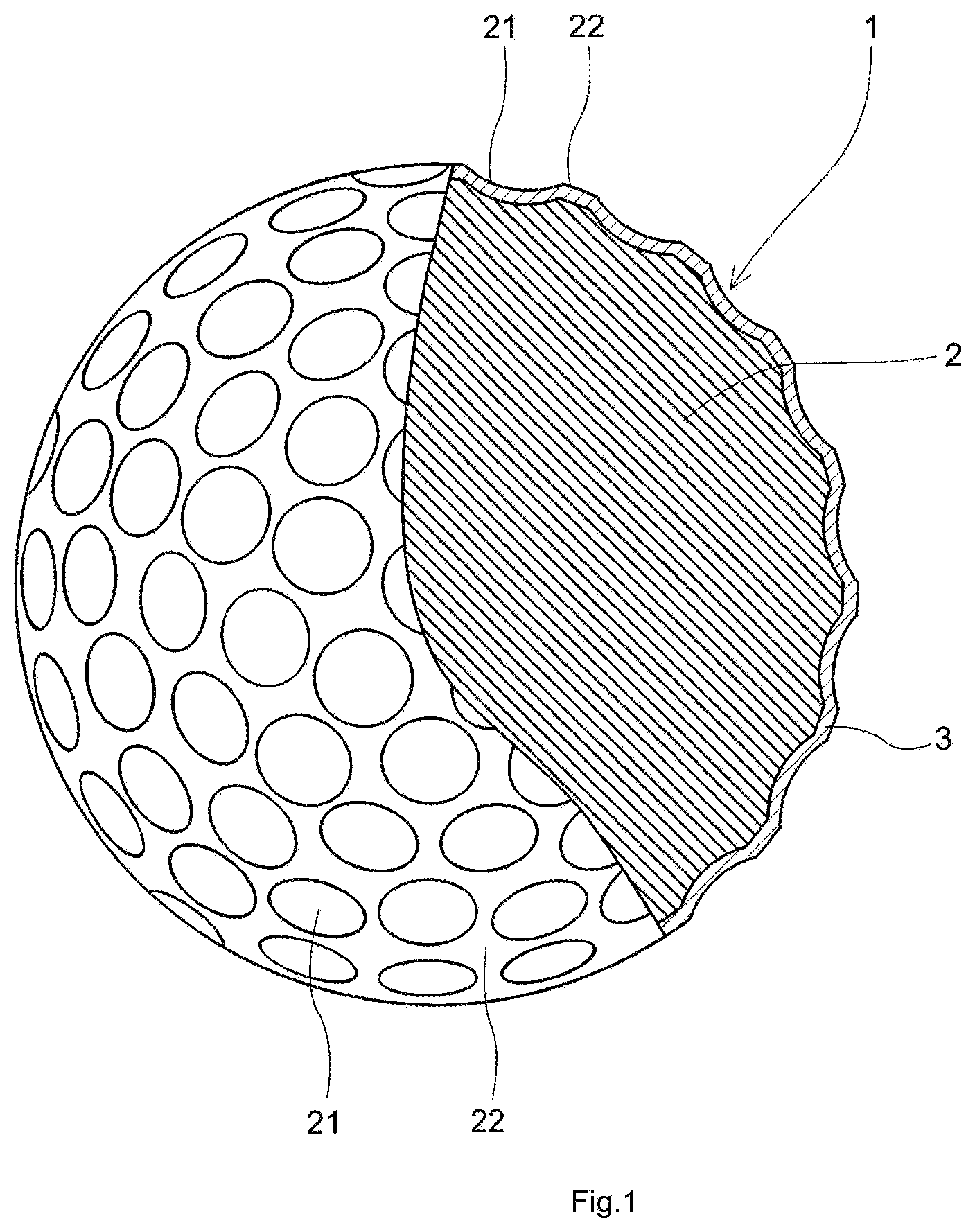 Patent US12616878 Figure 1 – Golf ball