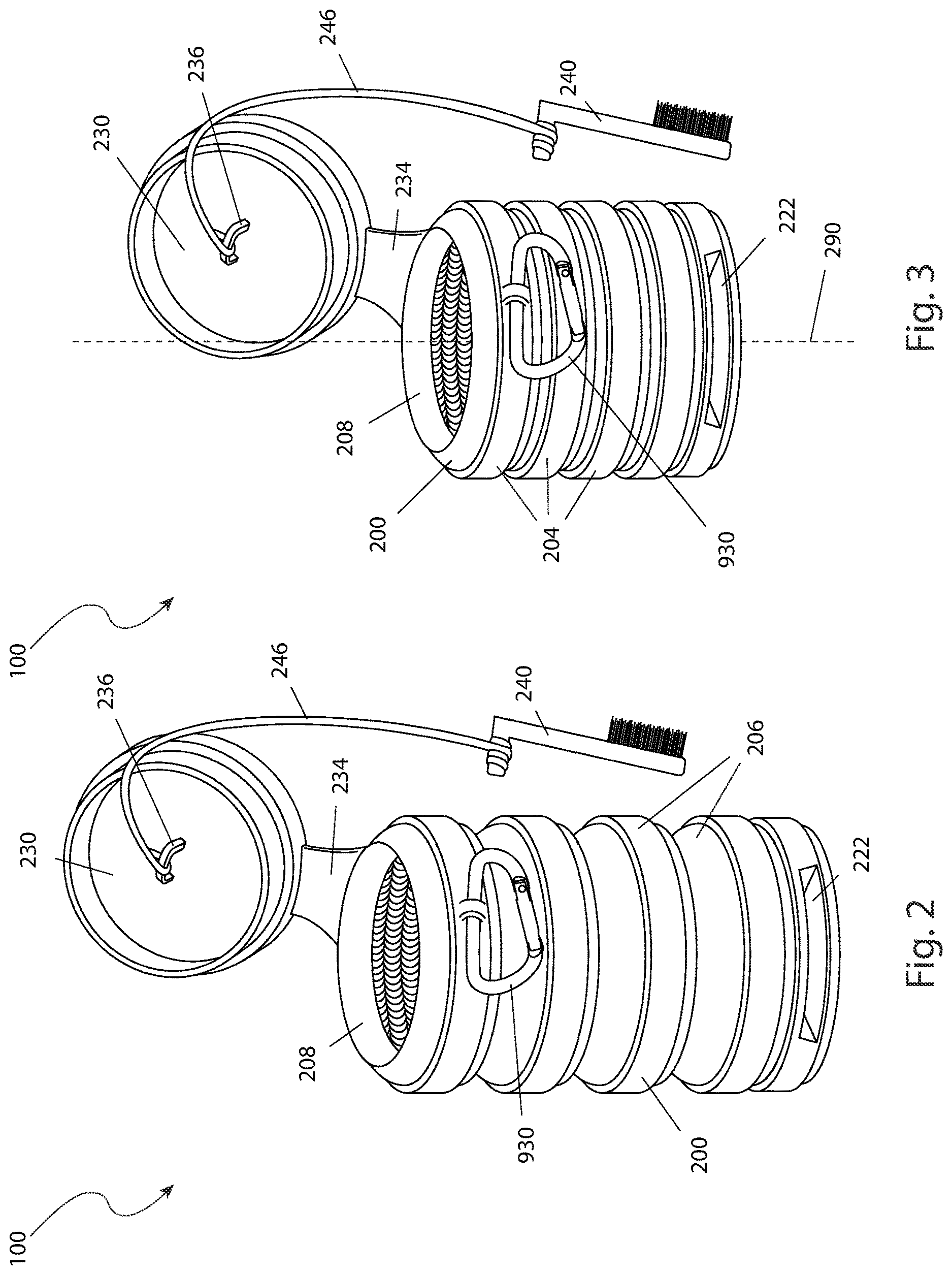 Patent US12616879 Figure 2 – Collapsible golf ball washer
