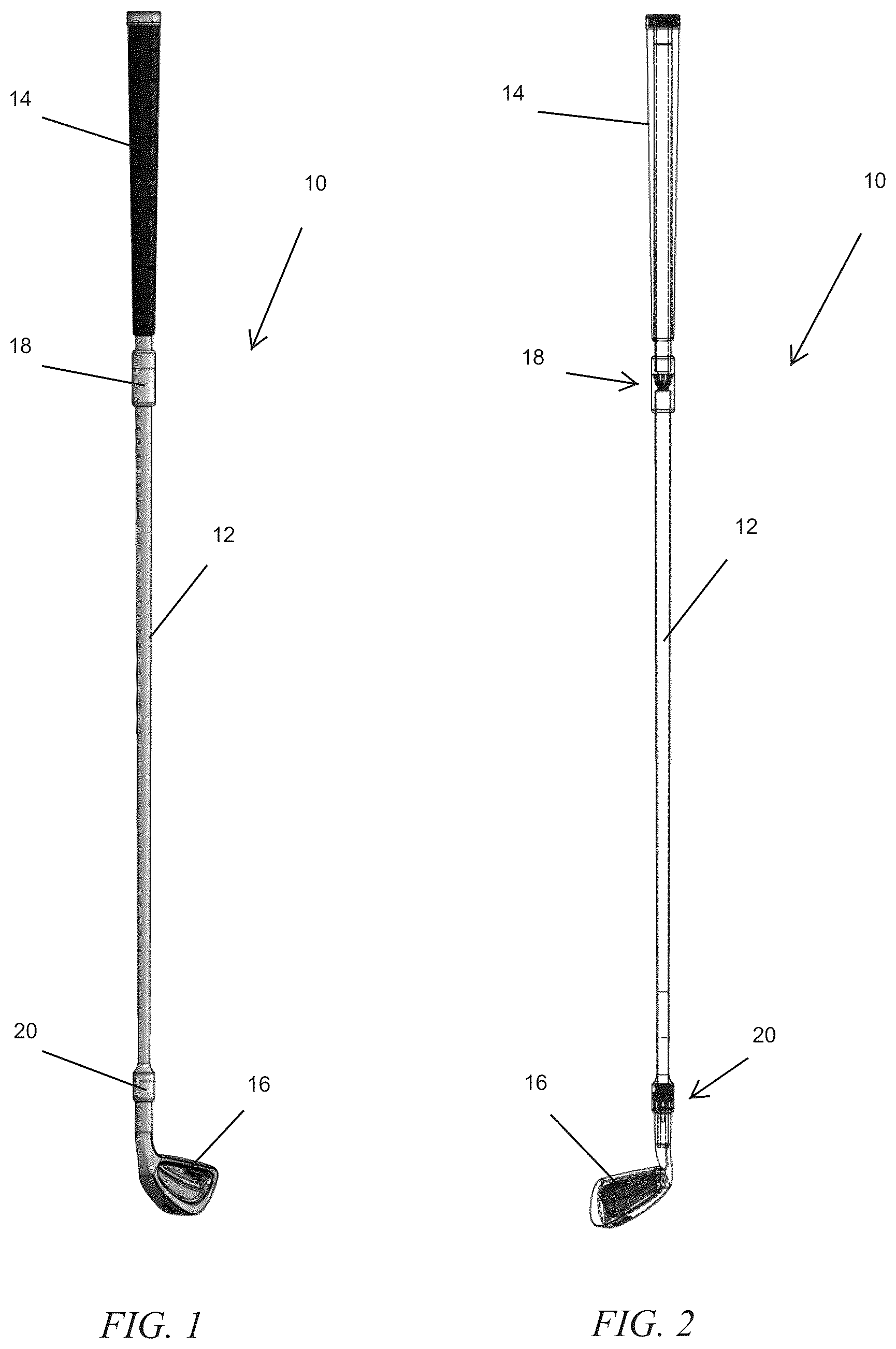 Patent US12616880 Figure 1 – Triune quick release assembly and connection golf club system