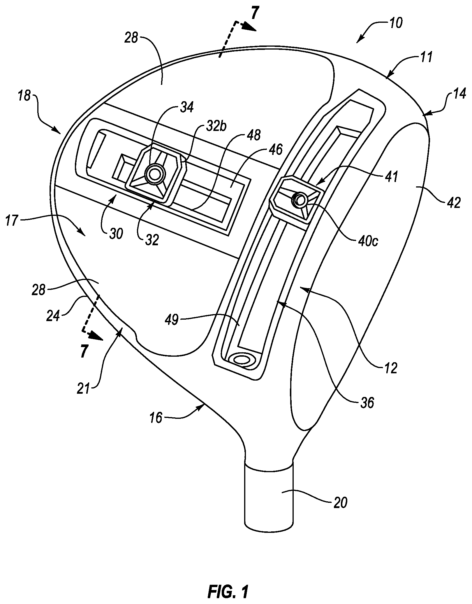 Patent US12616882 Figure 1 – Golf club head