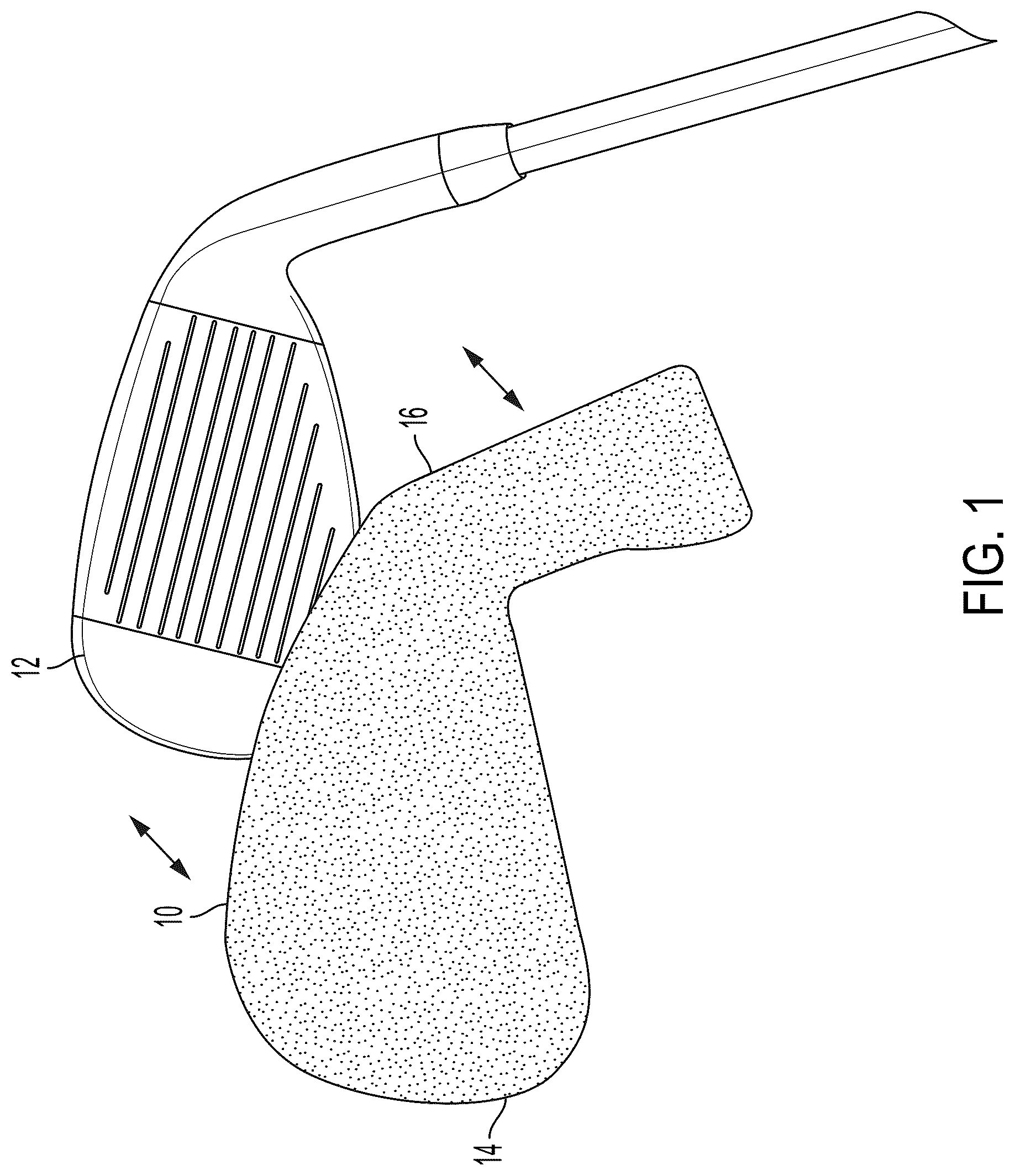 Patent US12616887 Figure 1 – Golf club face protector