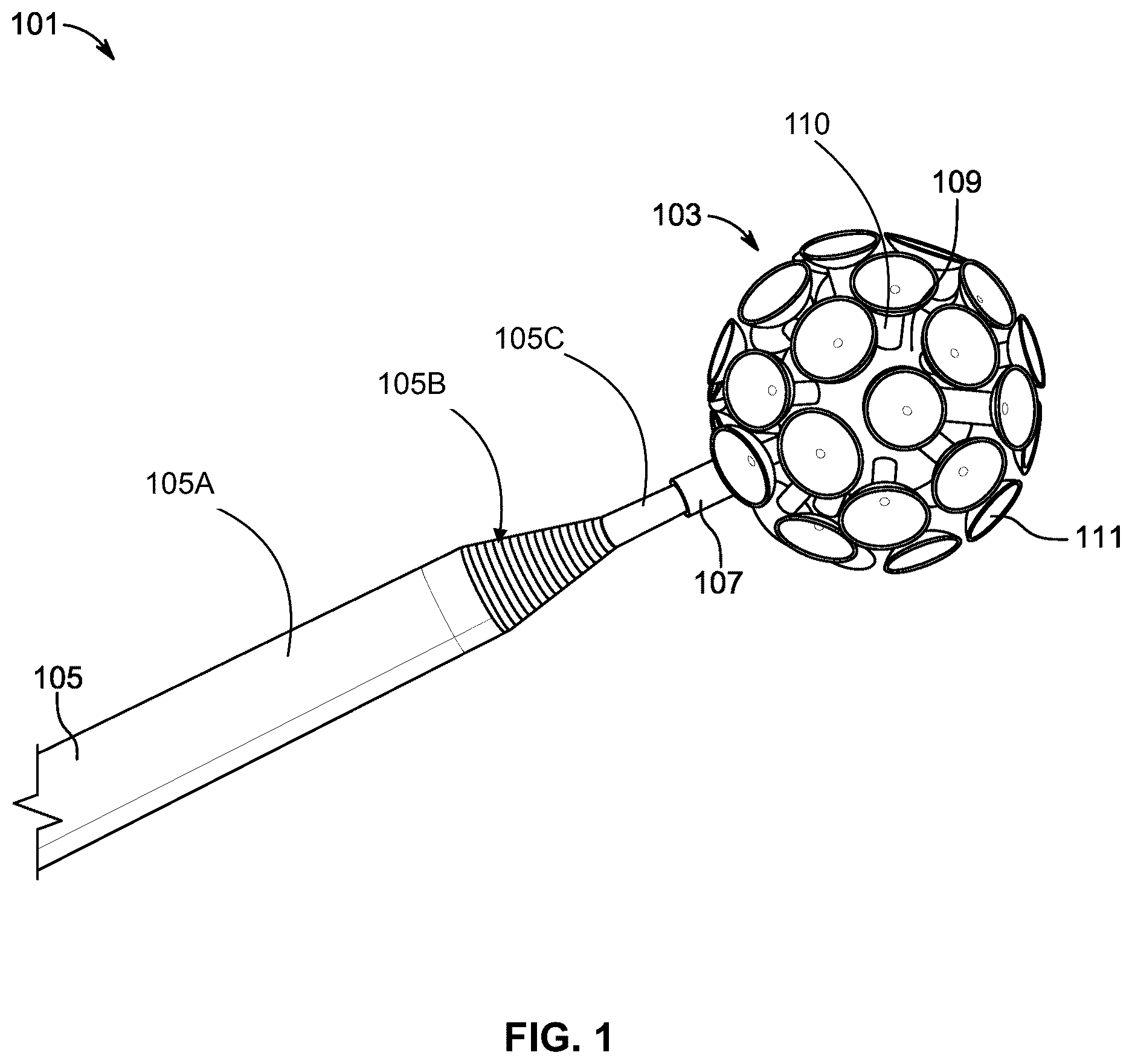 Patent US12616888 Figure 1 – Disc golf disc retrieval device