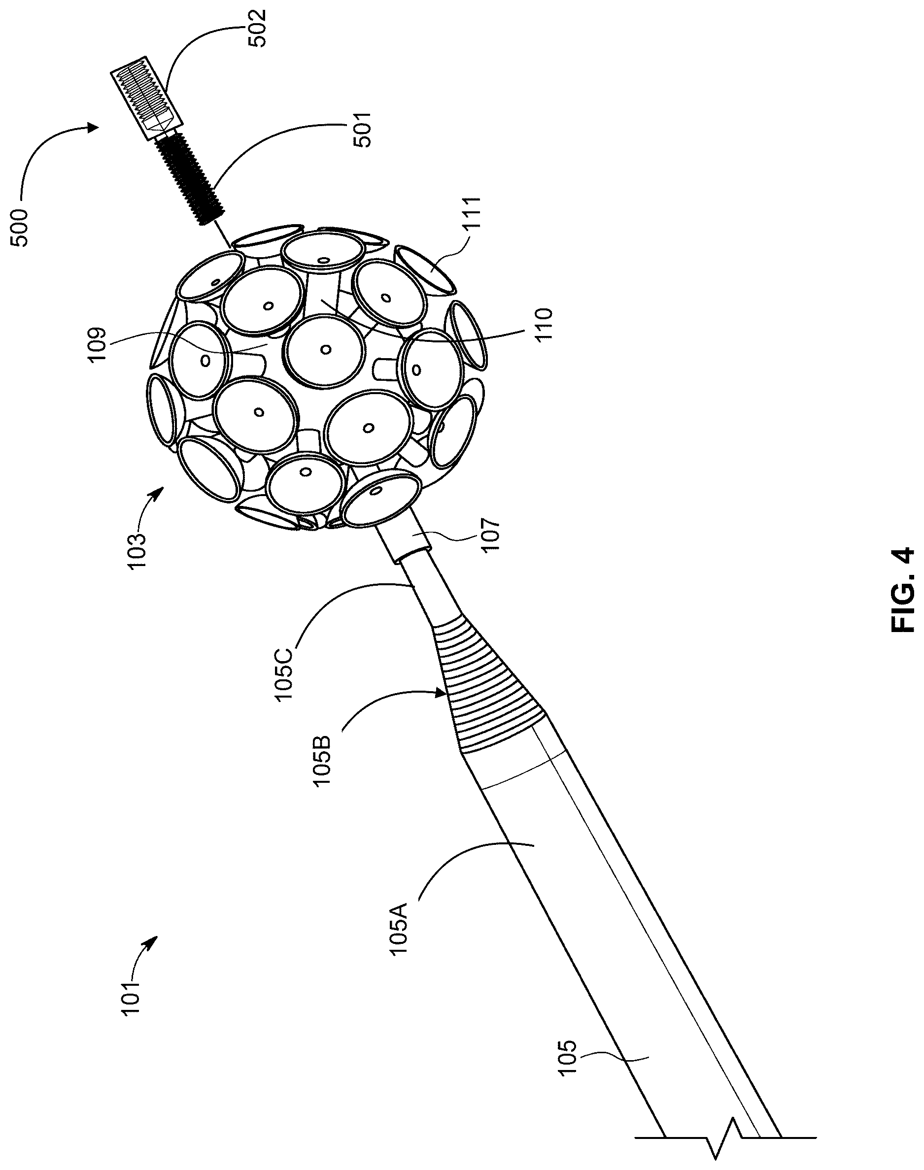 Patent US12616888 Figure 4 – Disc golf disc retrieval device