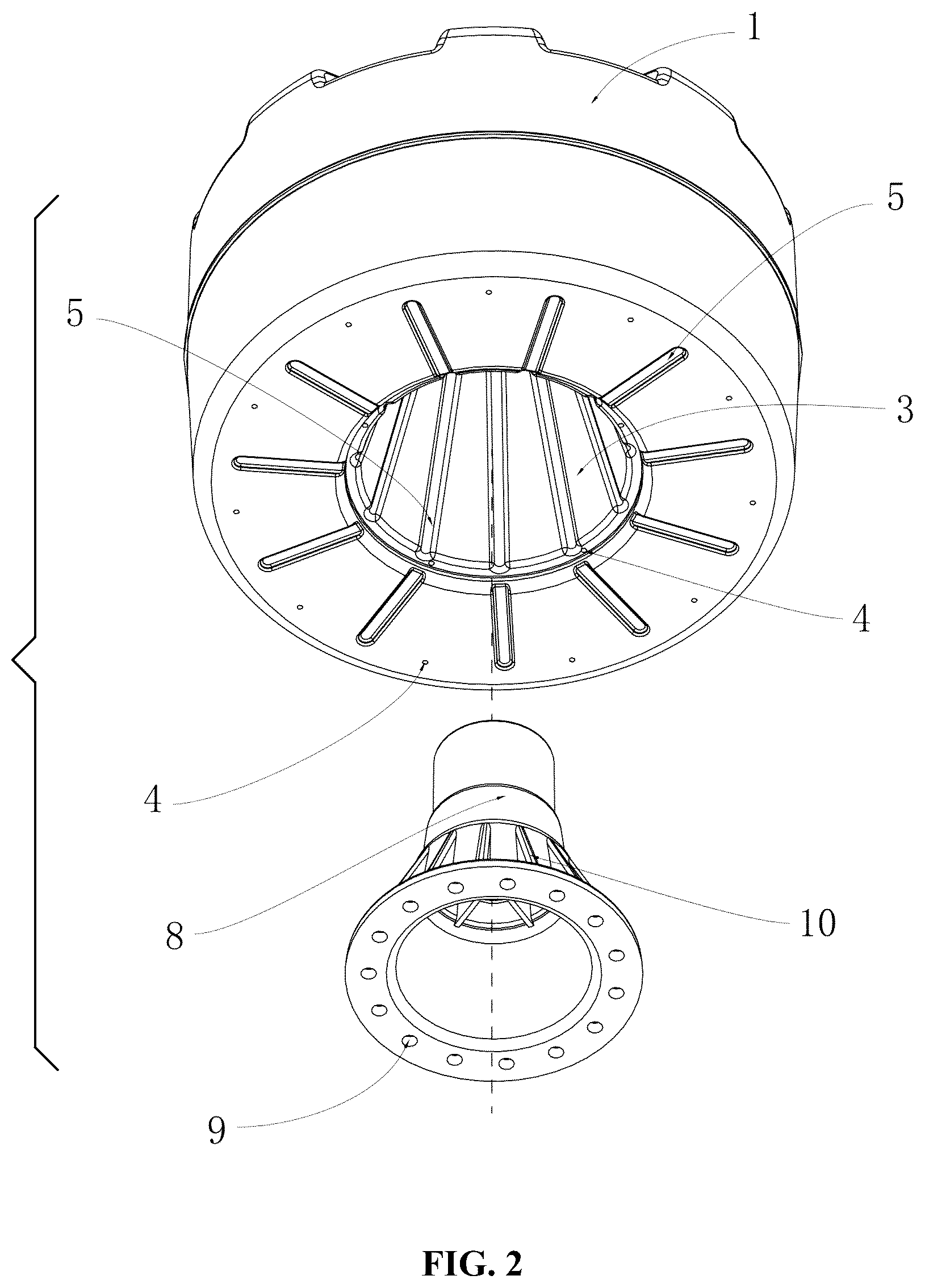 Patent US12616889 Figure 2 – Counterweight base for punching bag