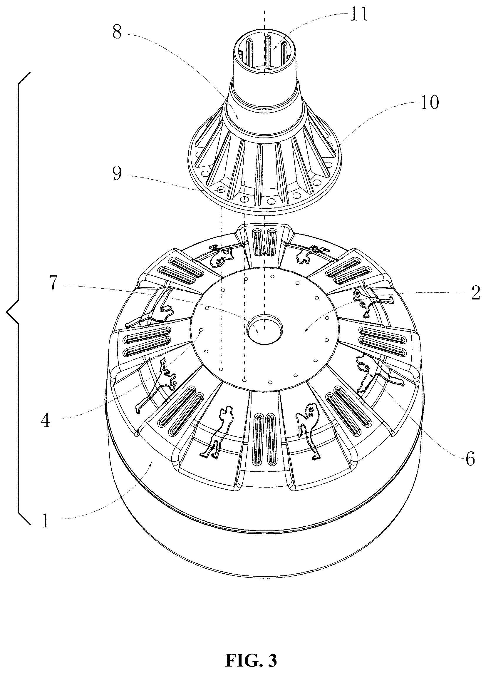 Patent US12616889 Figure 3 – Counterweight base for punching bag