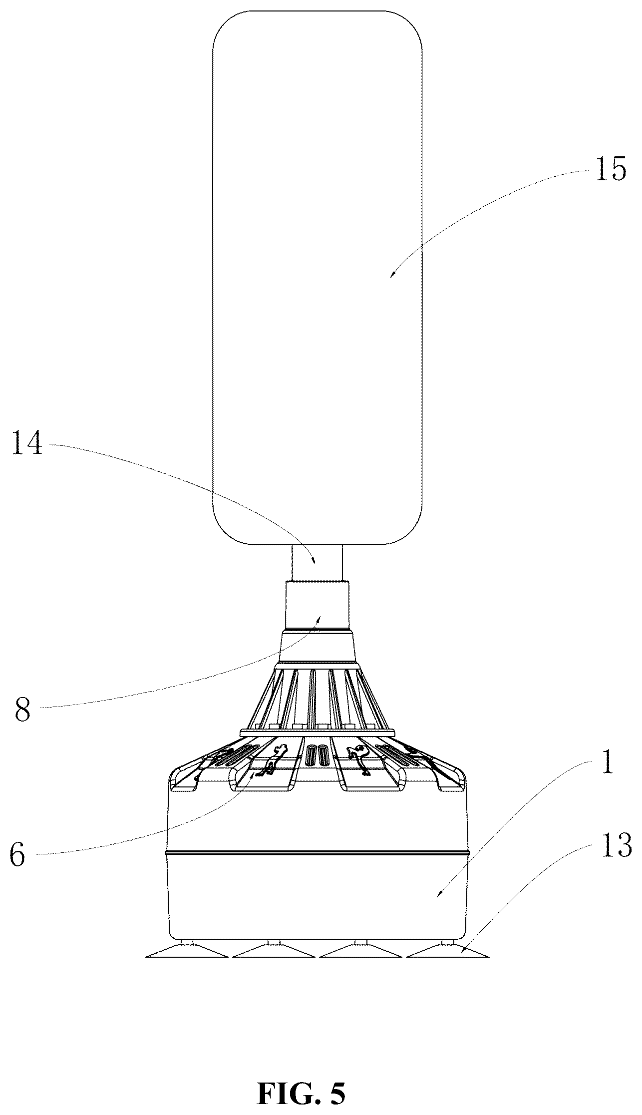 Patent US12616889 Figure 5 – Counterweight base for punching bag