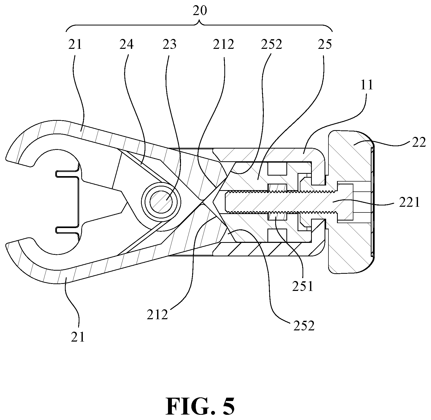 Patent US12616890 Figure 5 – Auxiliary device for practicing golf swing posture