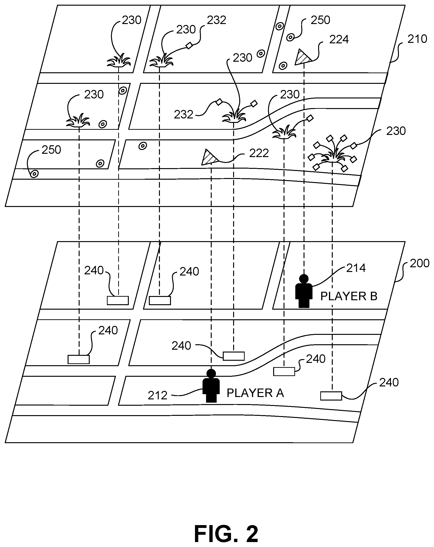Patent US12616901 Figure 2 – Mapping traversable space in a scene using a three-dimensional mesh