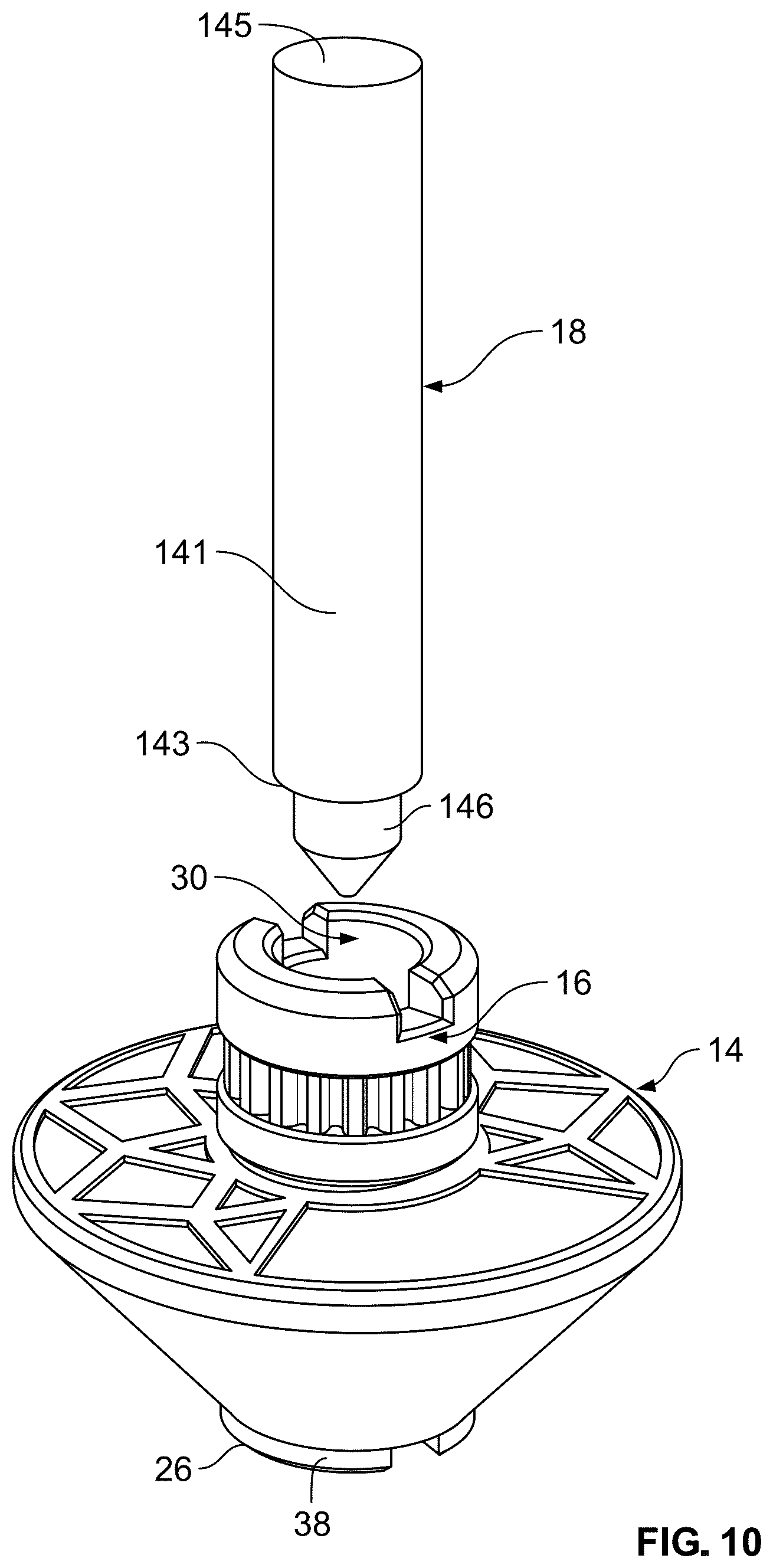 Patent US12616908 Figure 12 – Spinning top attachment device for writing and drawing instruments