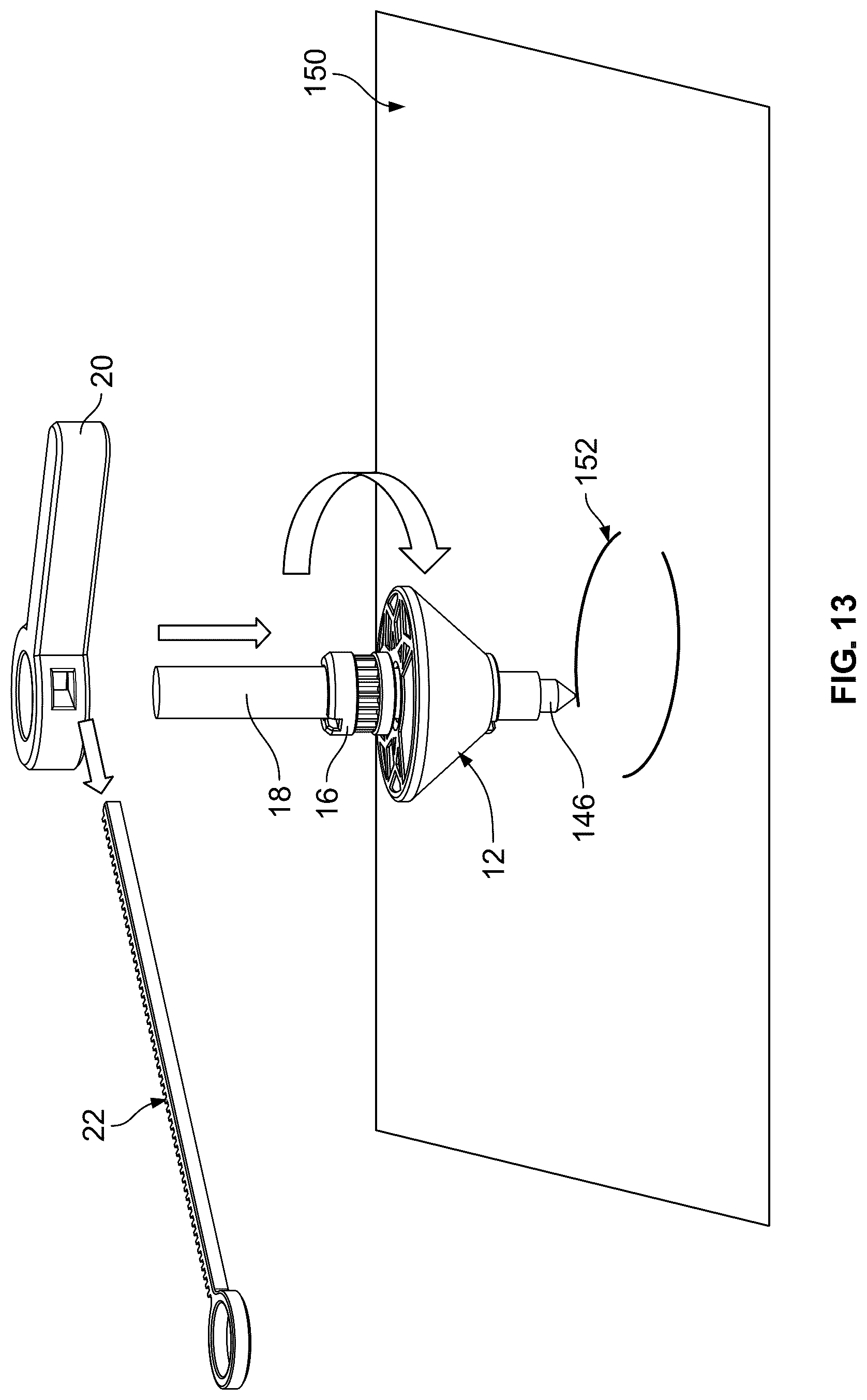Patent US12616908 Figure 15 – Spinning top attachment device for writing and drawing instruments
