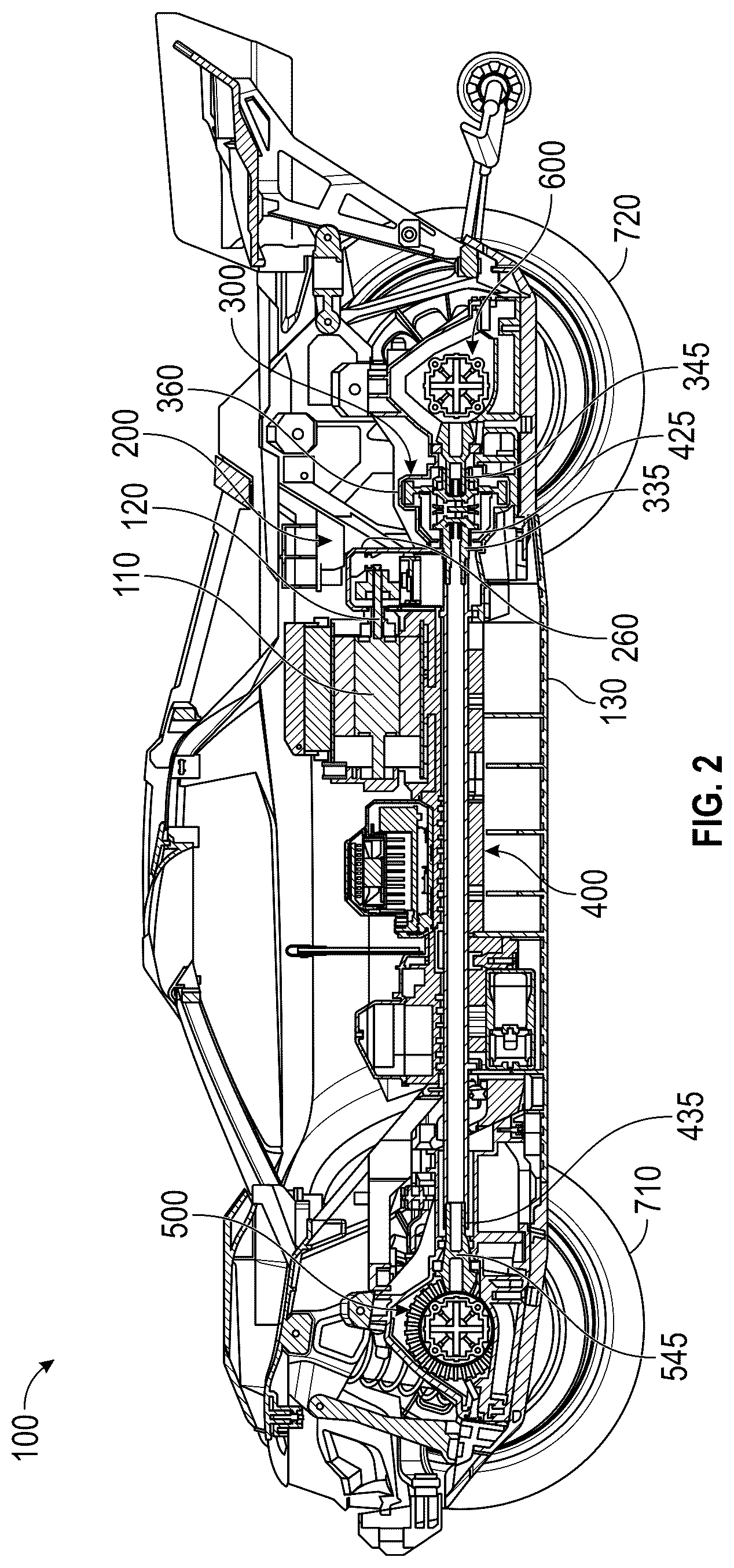 Patent US12616910 Figure 2 – Model vehicle sealed driveline