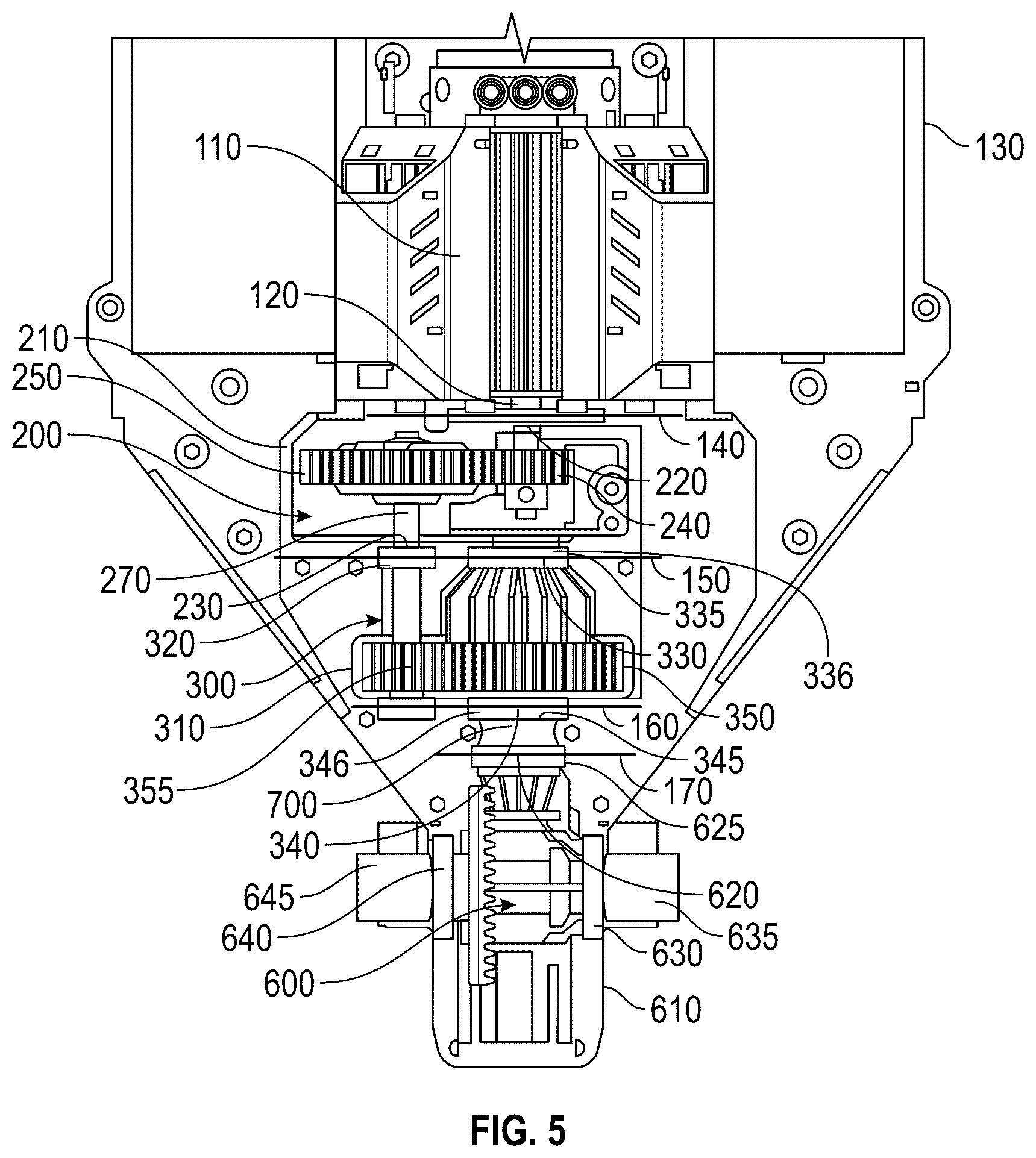 Patent US12616910 Figure 5 – Model vehicle sealed driveline