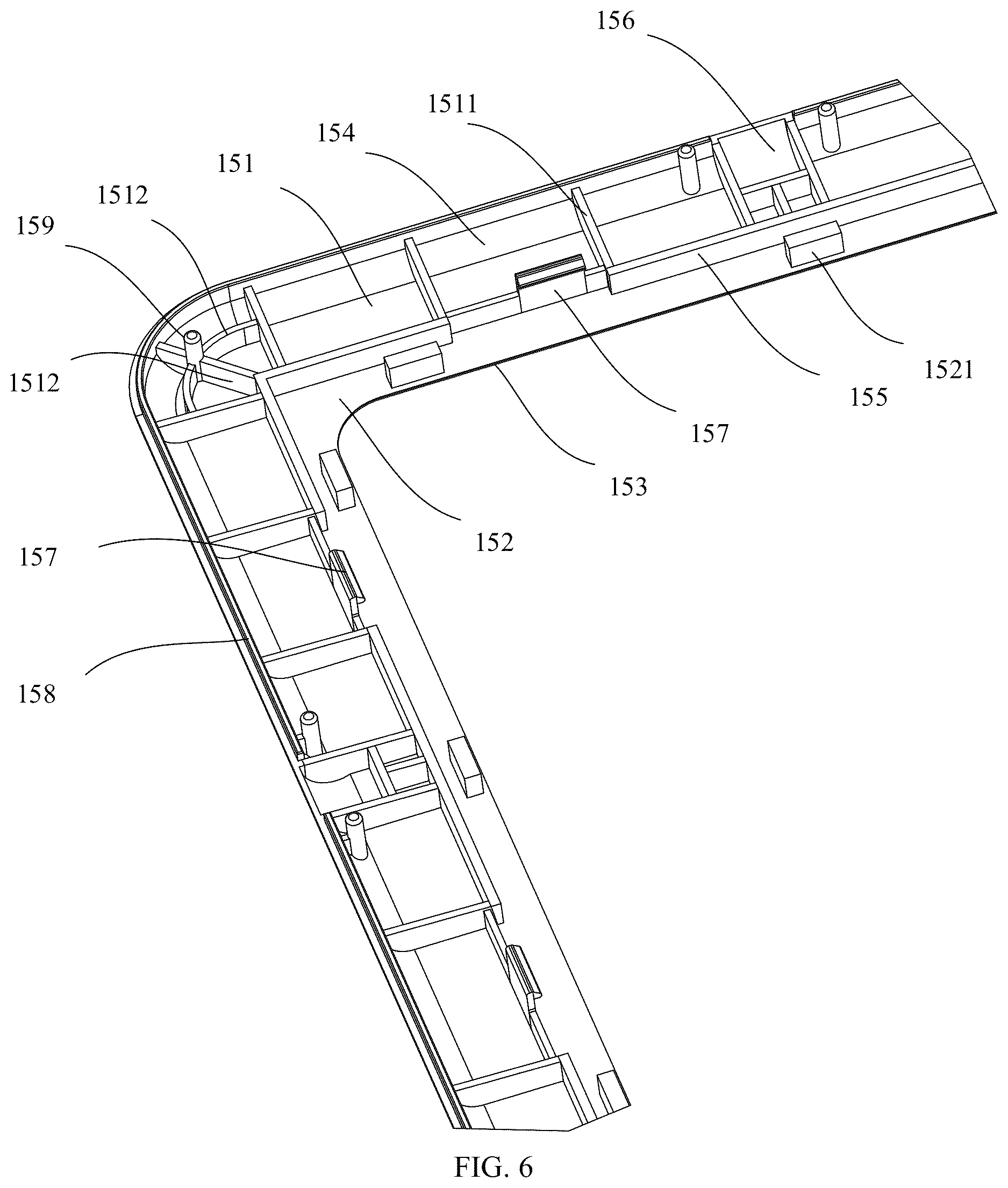 Patent US12616911 Figure 6 – Frame, assembling panel, and assembly toy