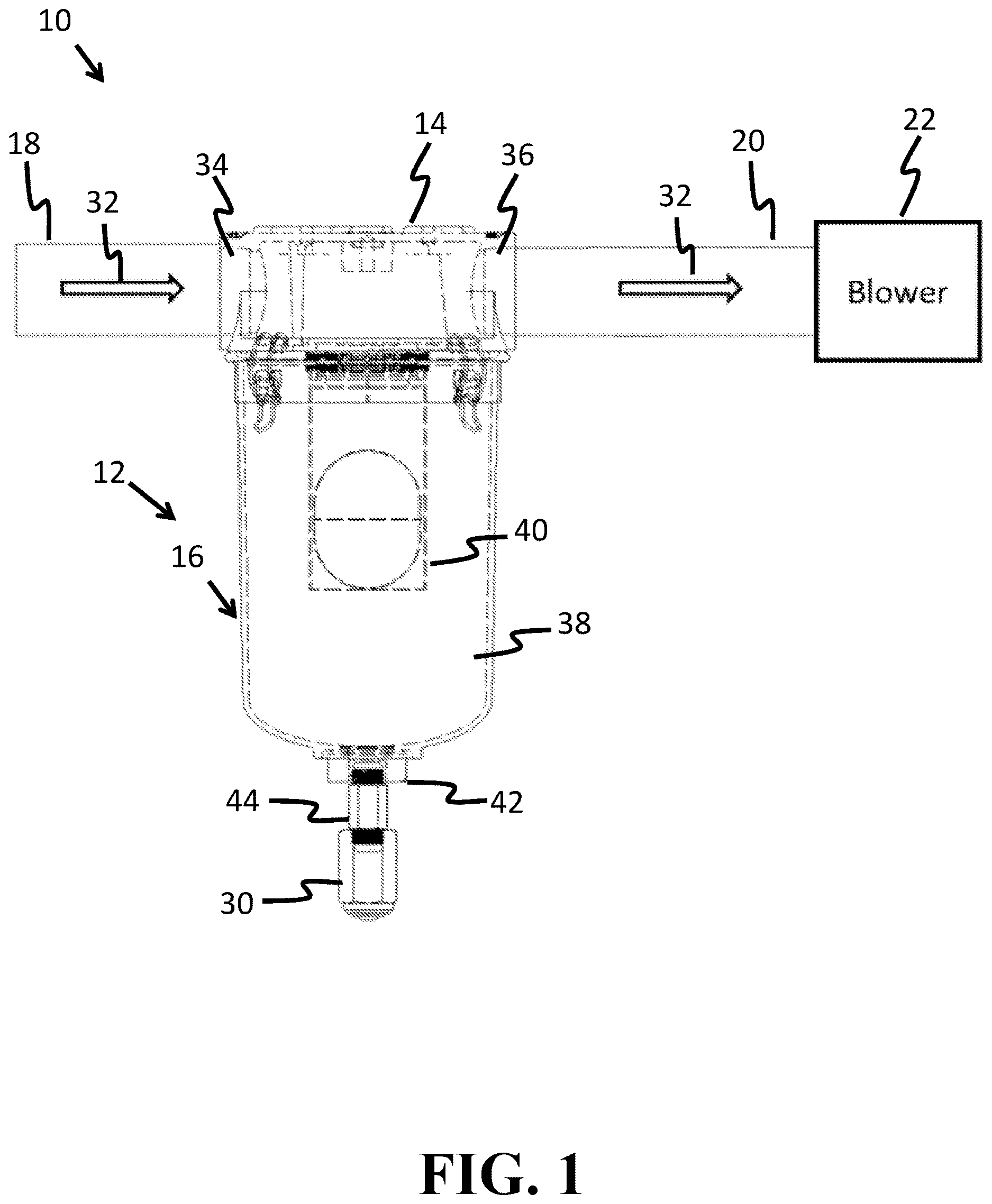 Patent US12616916 Figure 1 – Apparatuses, systems and methods for draining an air moisture separator