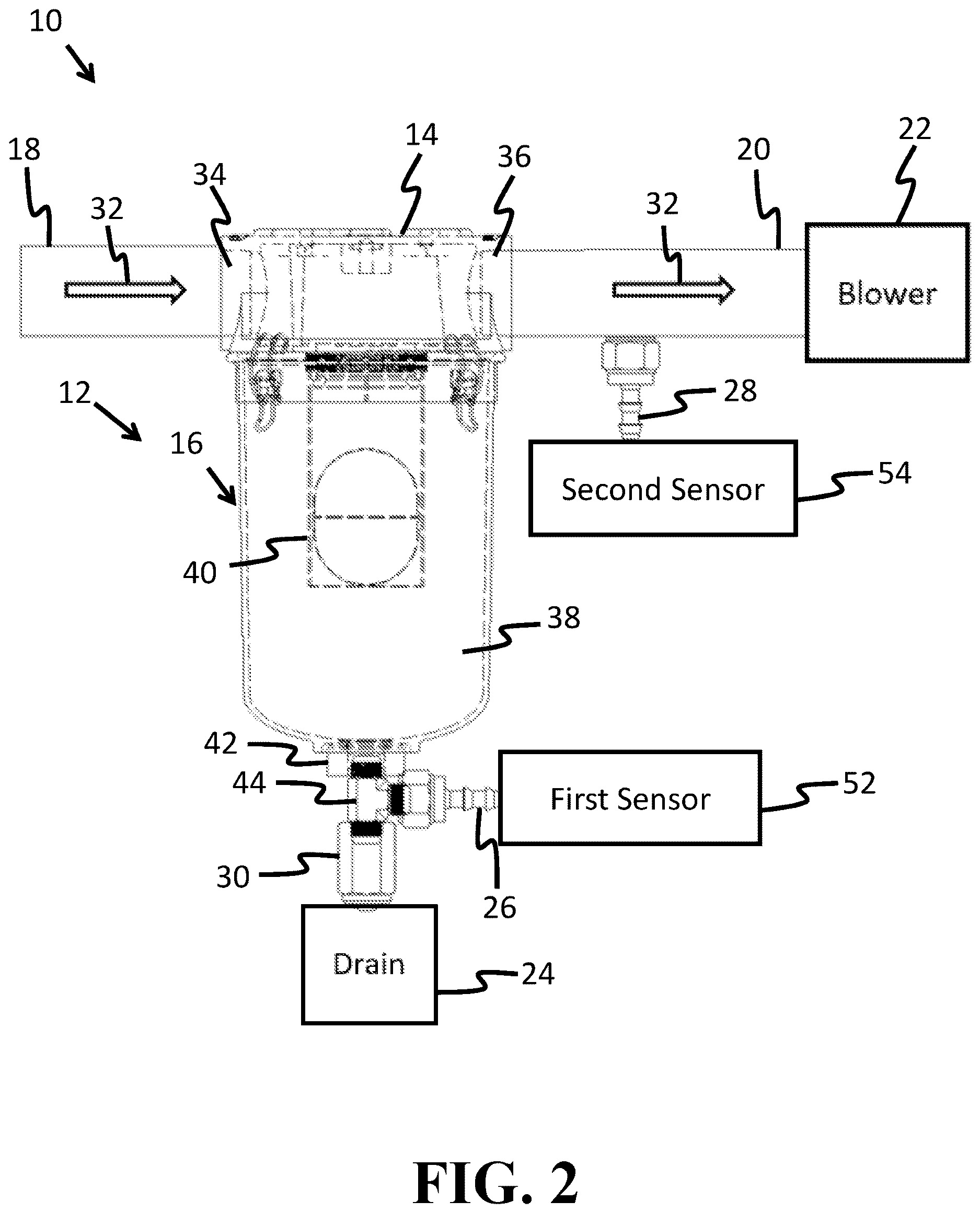 Patent US12616916 Figure 2 – Apparatuses, systems and methods for draining an air moisture separator