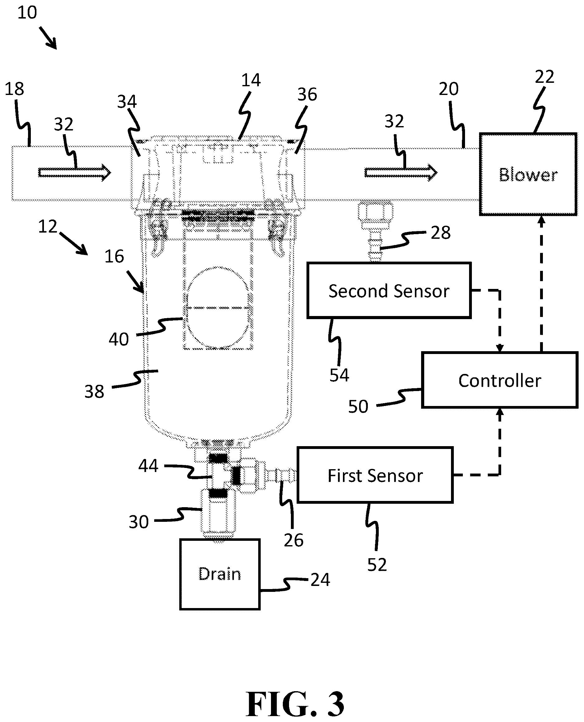 Patent US12616916 Figure 3 – Apparatuses, systems and methods for draining an air moisture separator