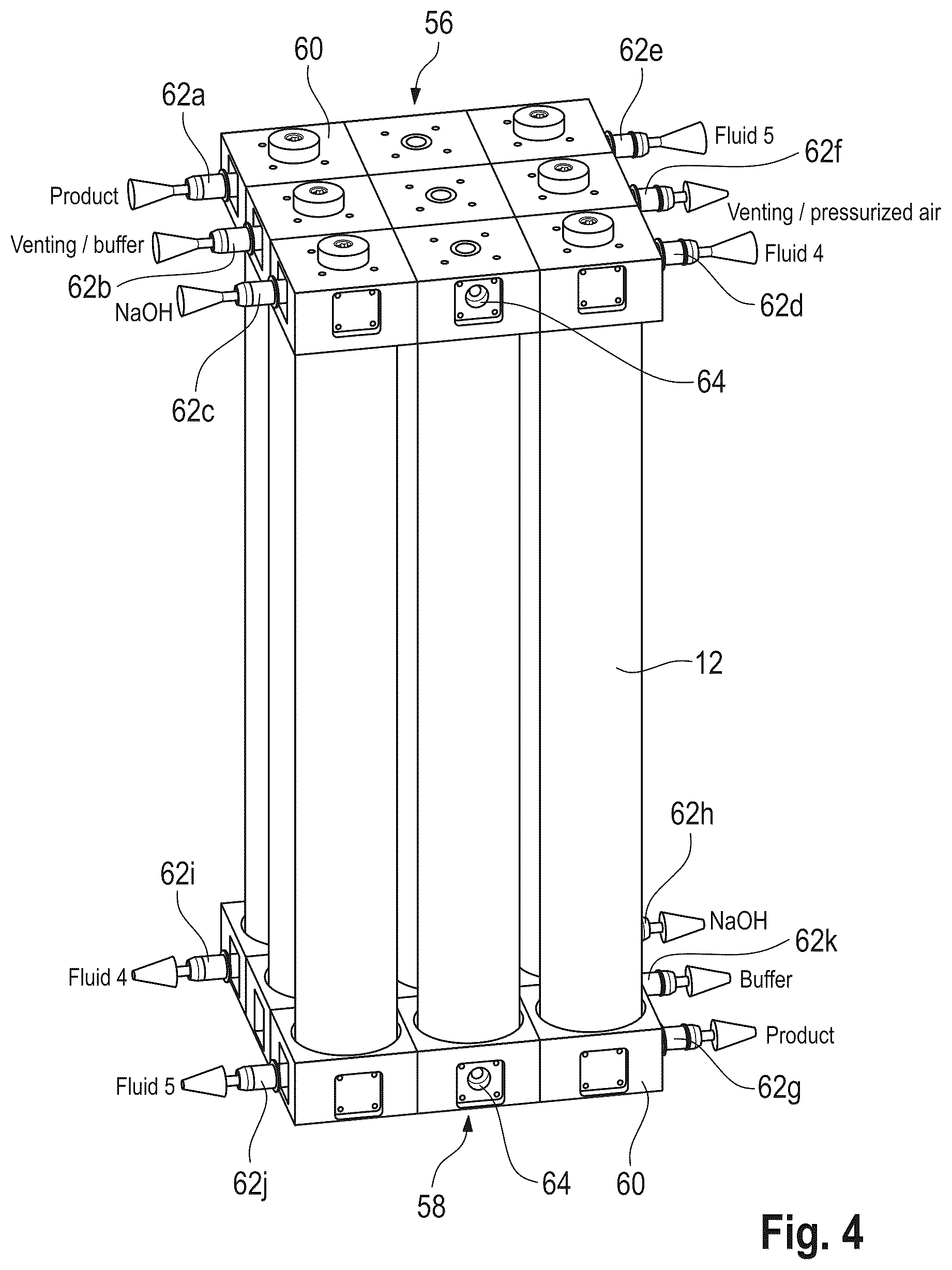 Patent US12616920 Figure 4 – Single-use device for the separation or filtering of a large volume of a mixture of substances