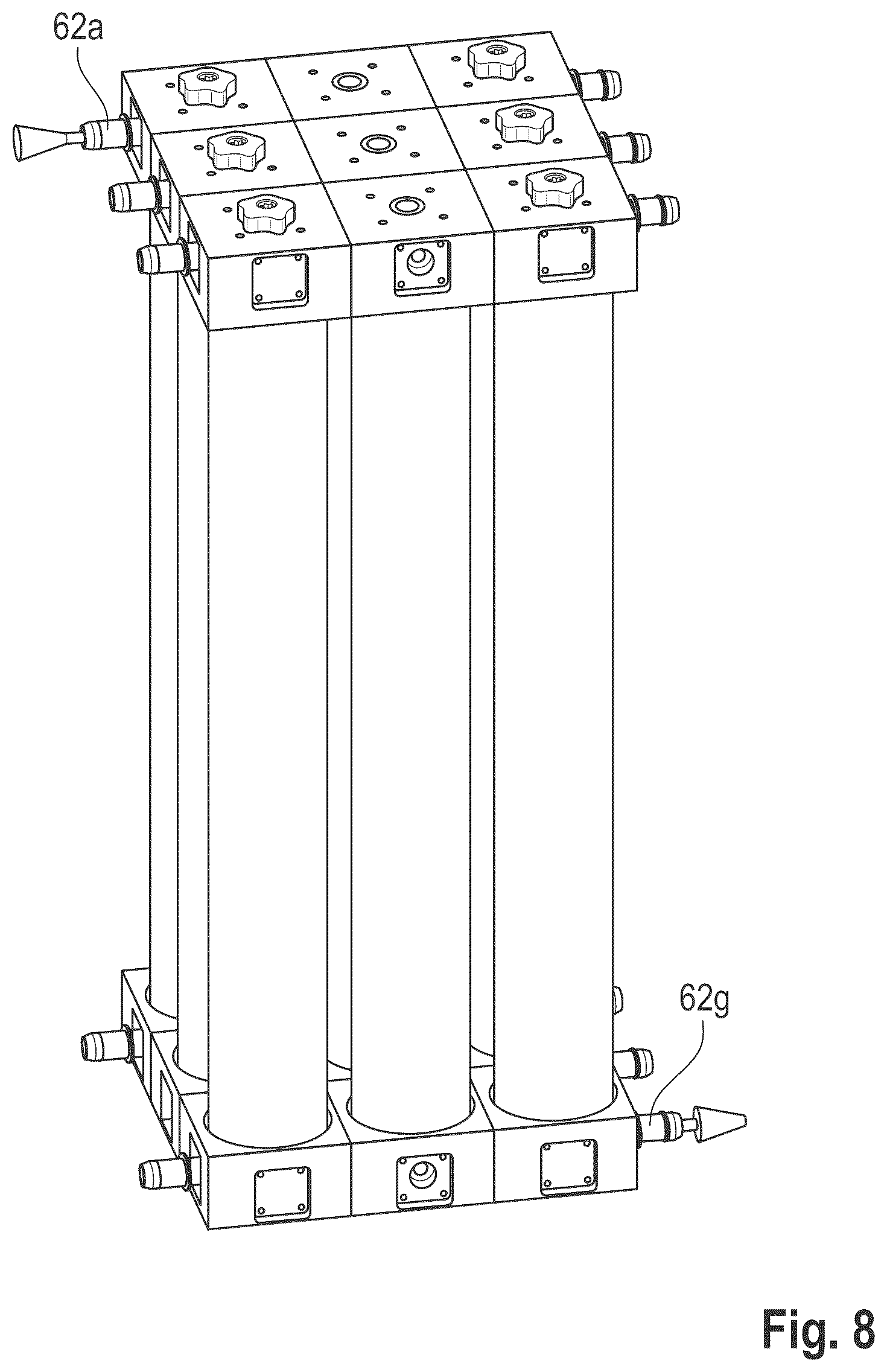 Patent US12616920 Figure 8 – Single-use device for the separation or filtering of a large volume of a mixture of substances