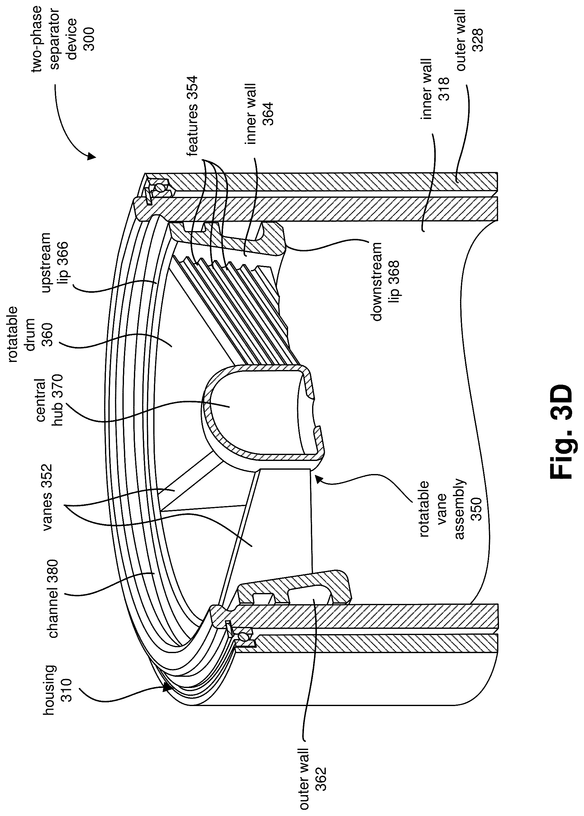 Patent US12616927 Figure 6 – Two-phase separator device for removing condensate or particulate from a gas stream