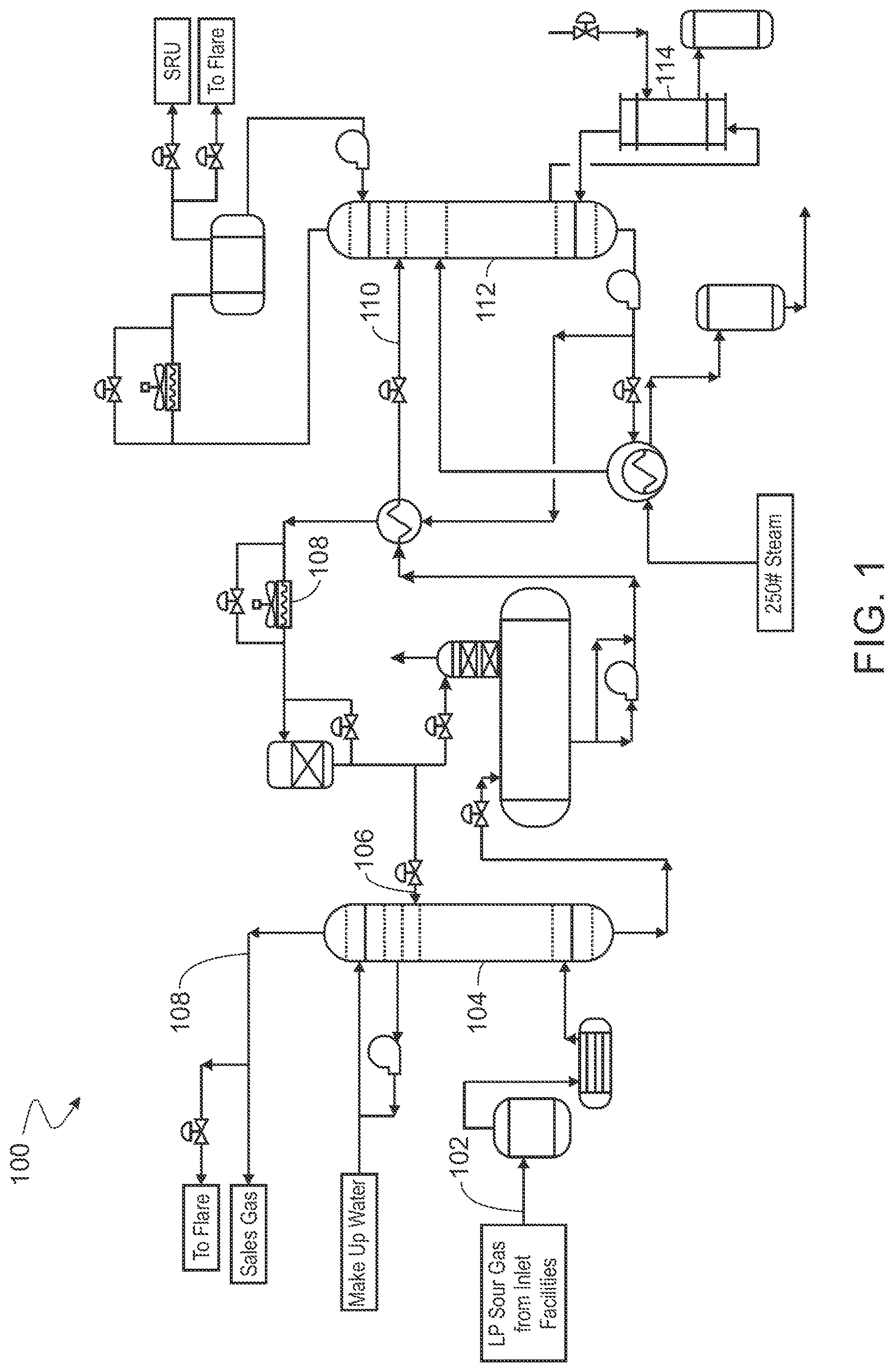 Patent US12616933 — Hot circulation enhancement in amine units — Figure 1