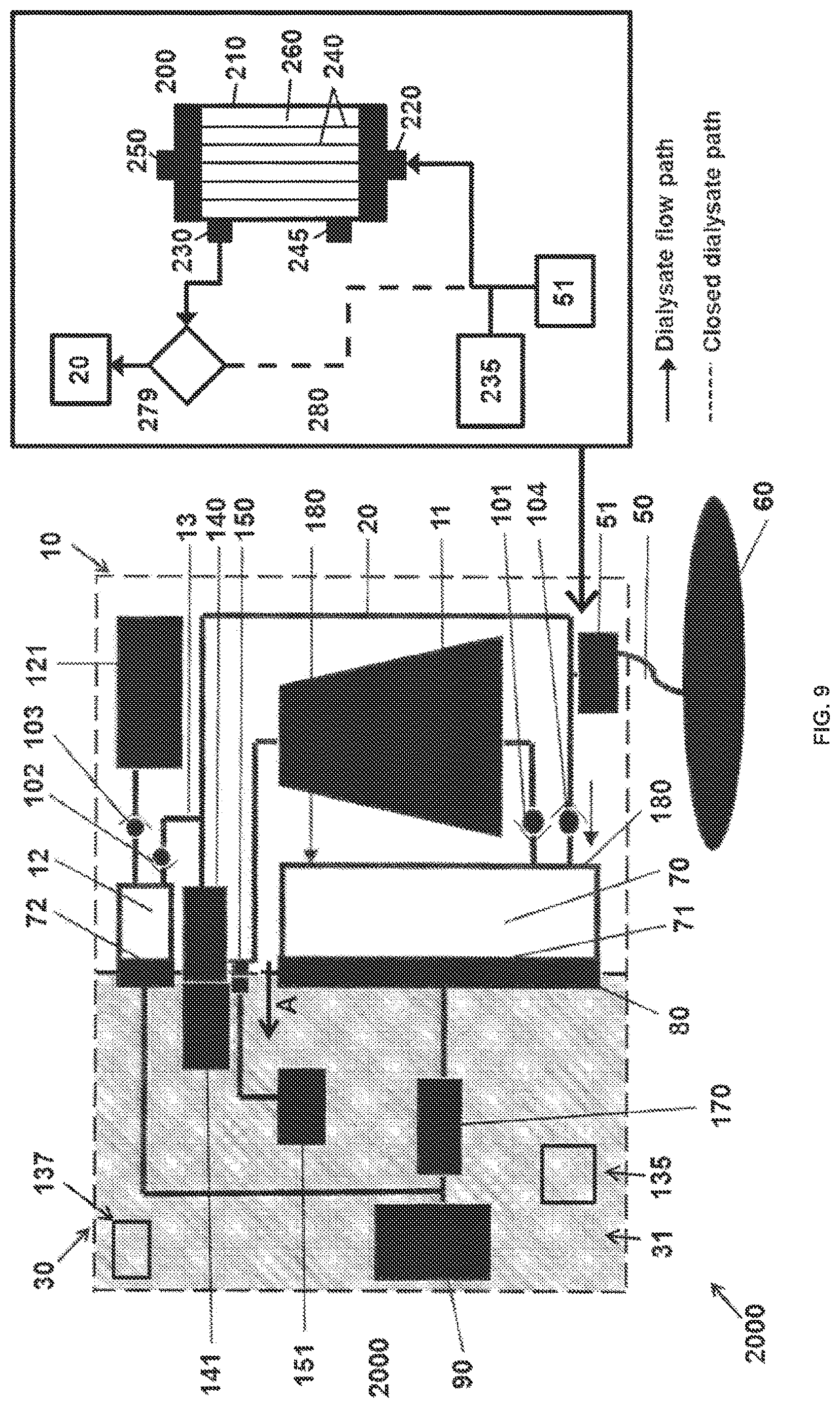 Patent US12616938 Figure 9 – Filter device for dialysis applications