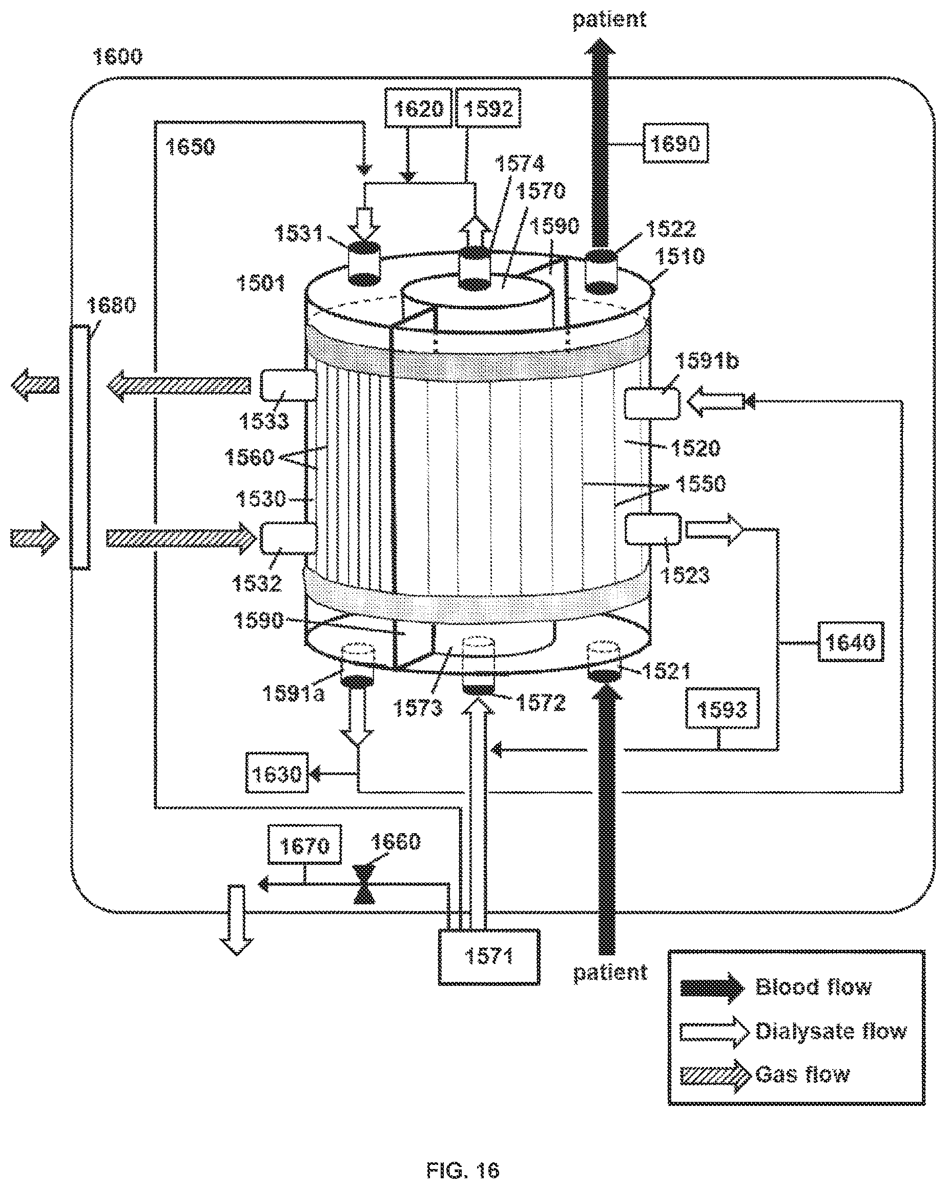 Patent US12616938 Figure 16 – Filter device for dialysis applications