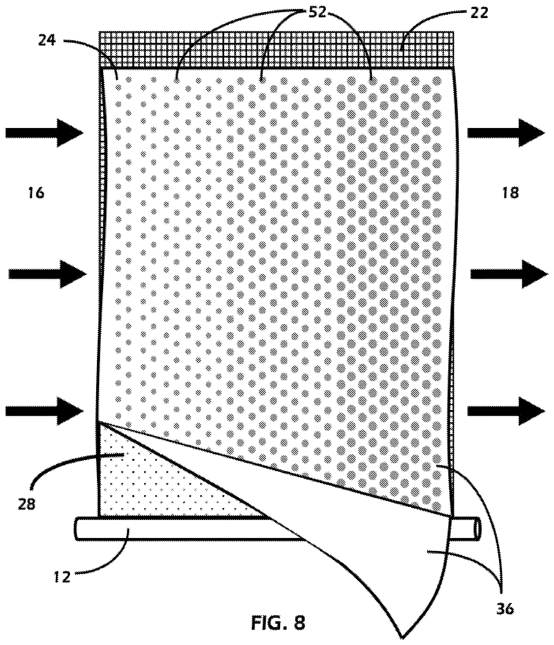 Patent US12616939 Figure 8 – Variable velocity patterns in cross-flow filtration