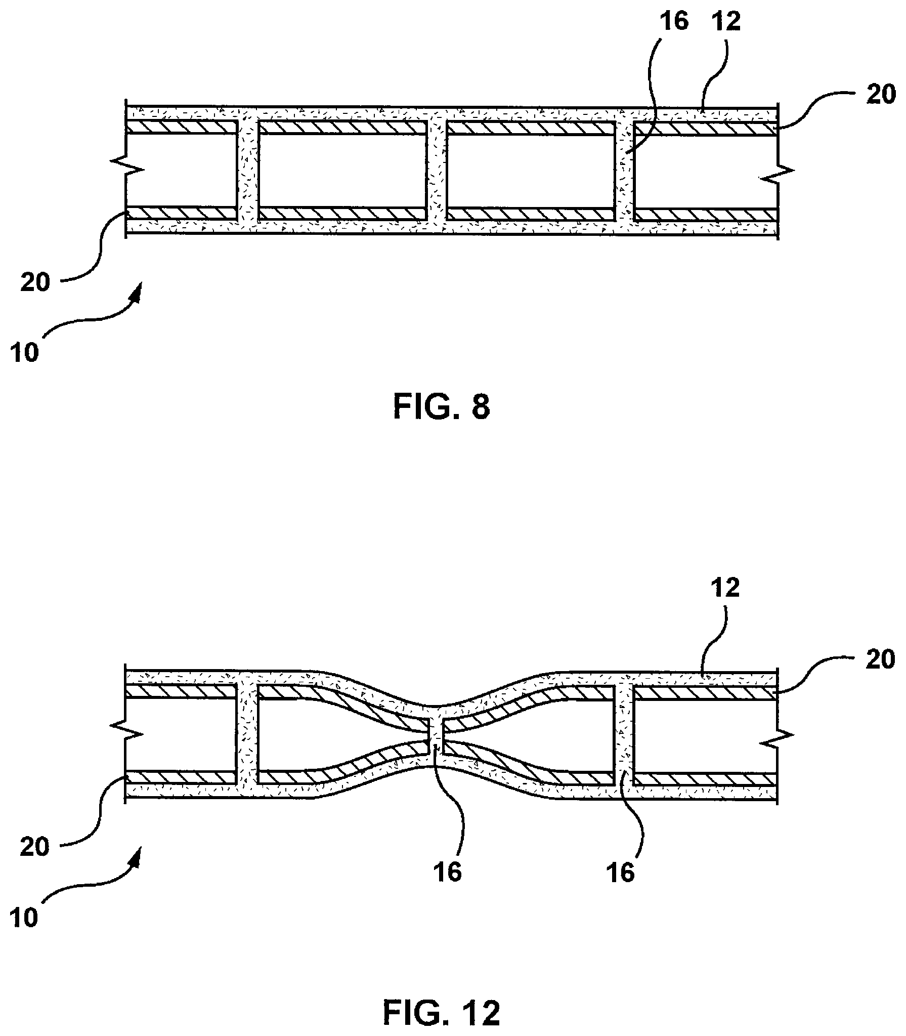 Patent US12616942 Figure 5 – Flat sheet membrane with integral posts