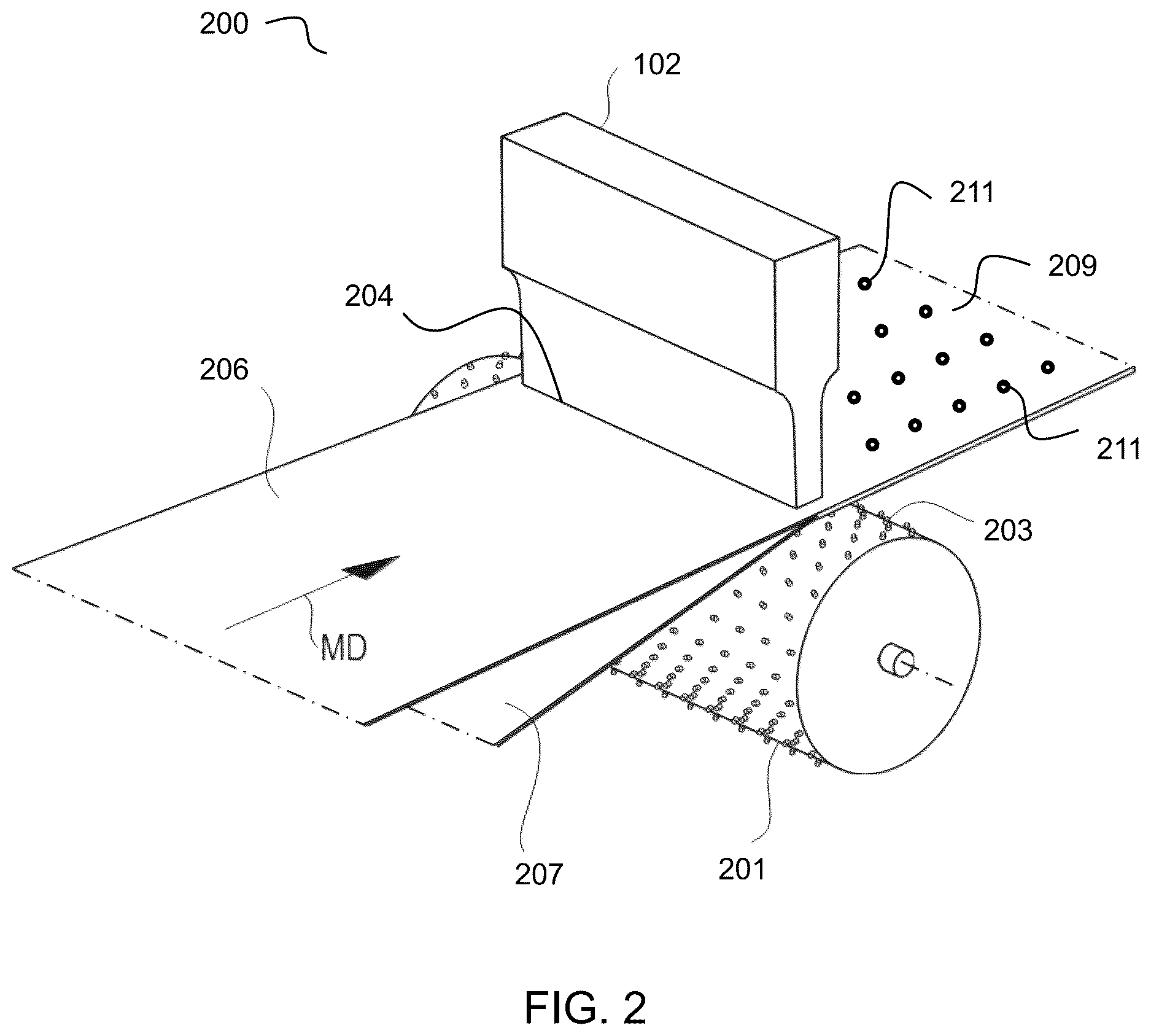 Patent US12616951 Figure 2 – Cooling methods for ultrasonic forming and bonding of polymeric webs