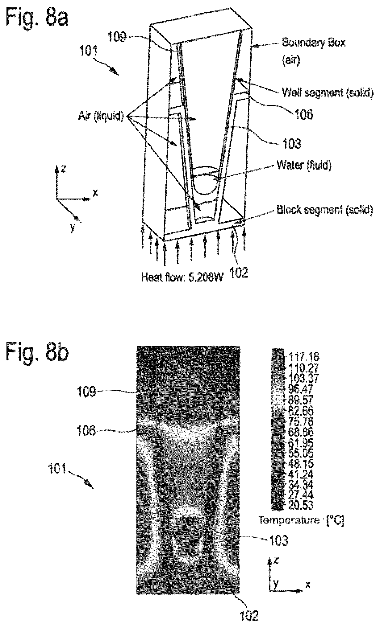 Patent US12616975 Figure 8 – Thermoblock for receiving and regulating the temperature of at least one laboratory specimen vessel, method of production and simulation method