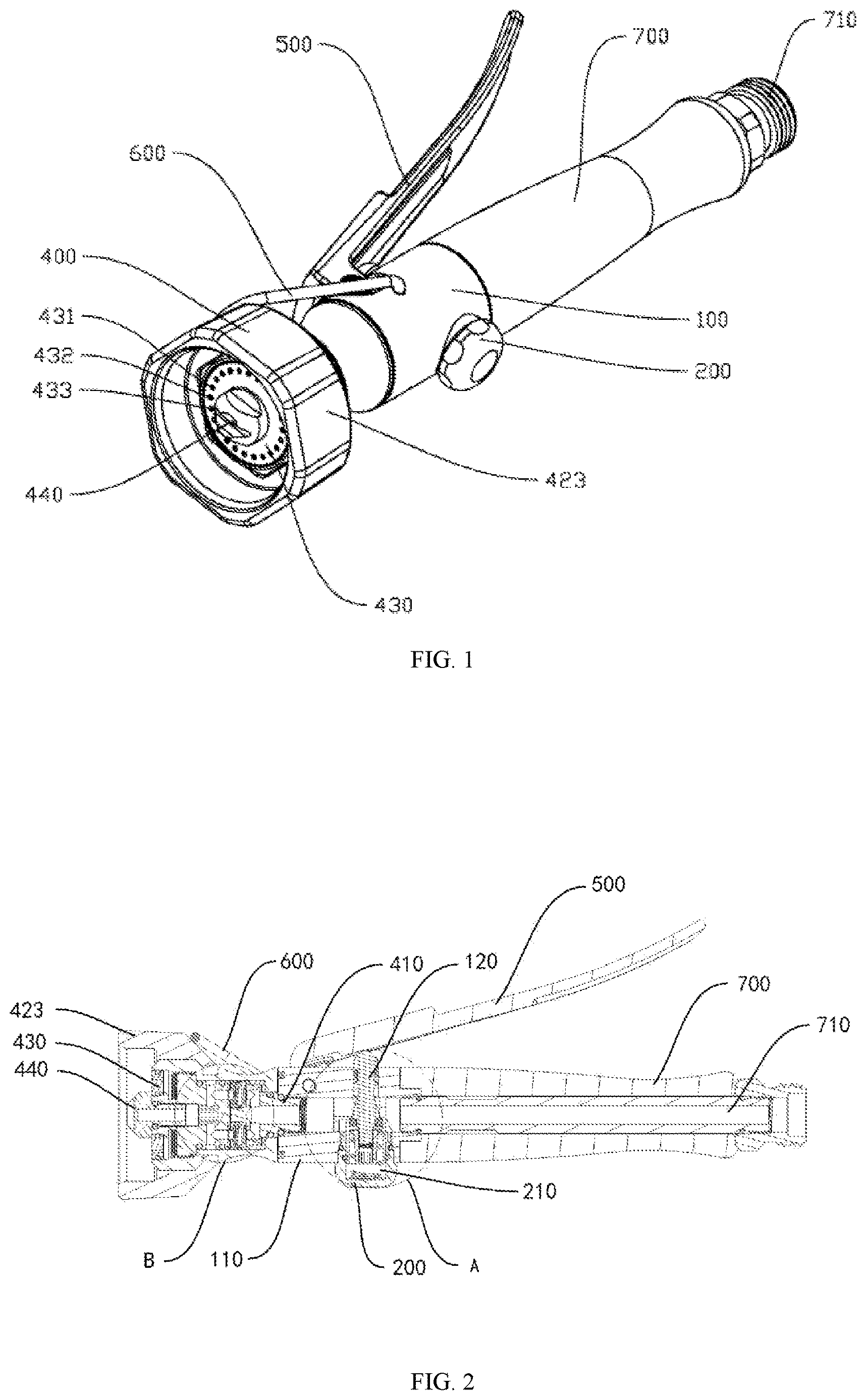 Patent US12616988 Figure 1 – Kitchen showerhead and kitchen faucet