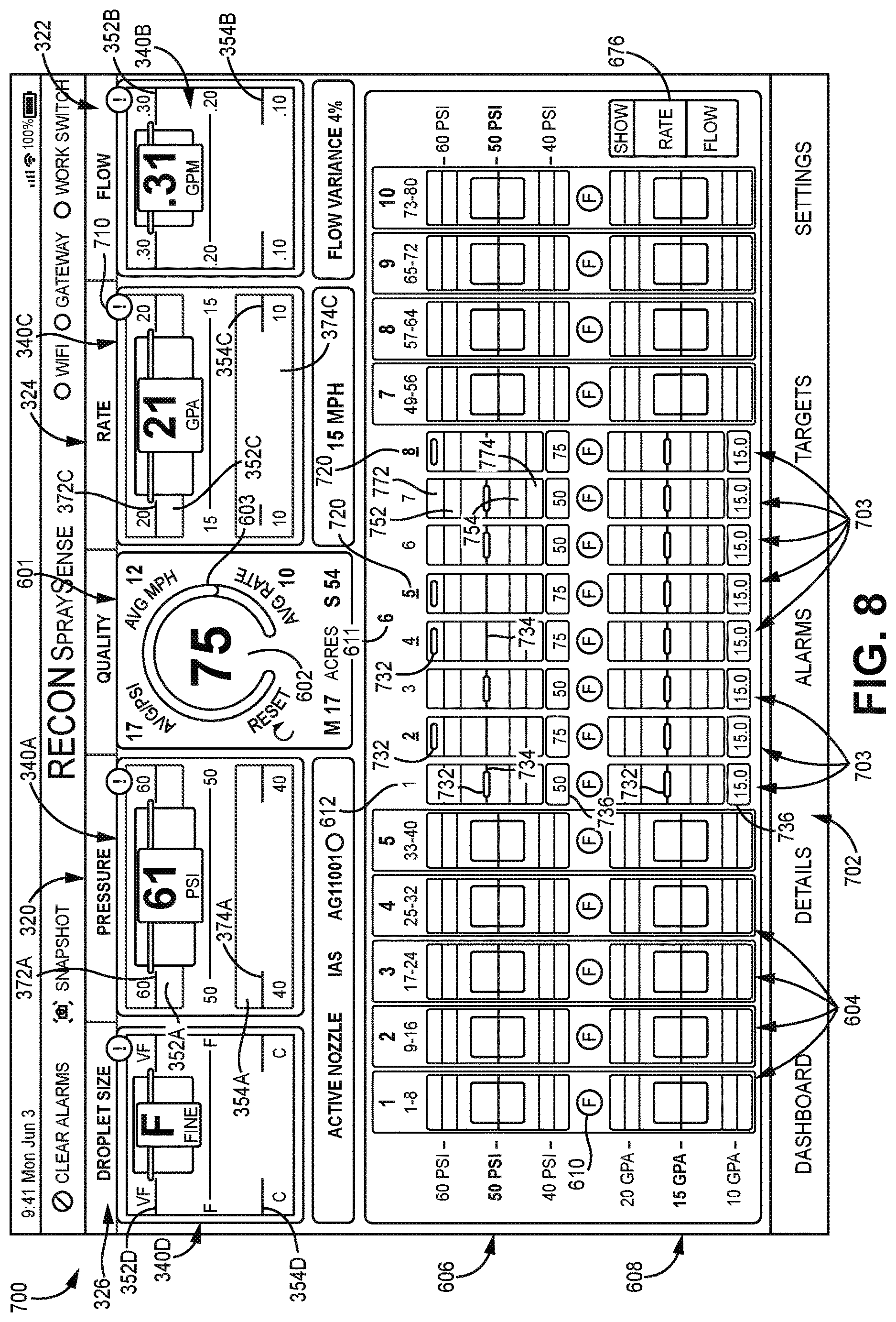 Patent US12616989 Figure 8 – Systems and methods for monitoring spray quality