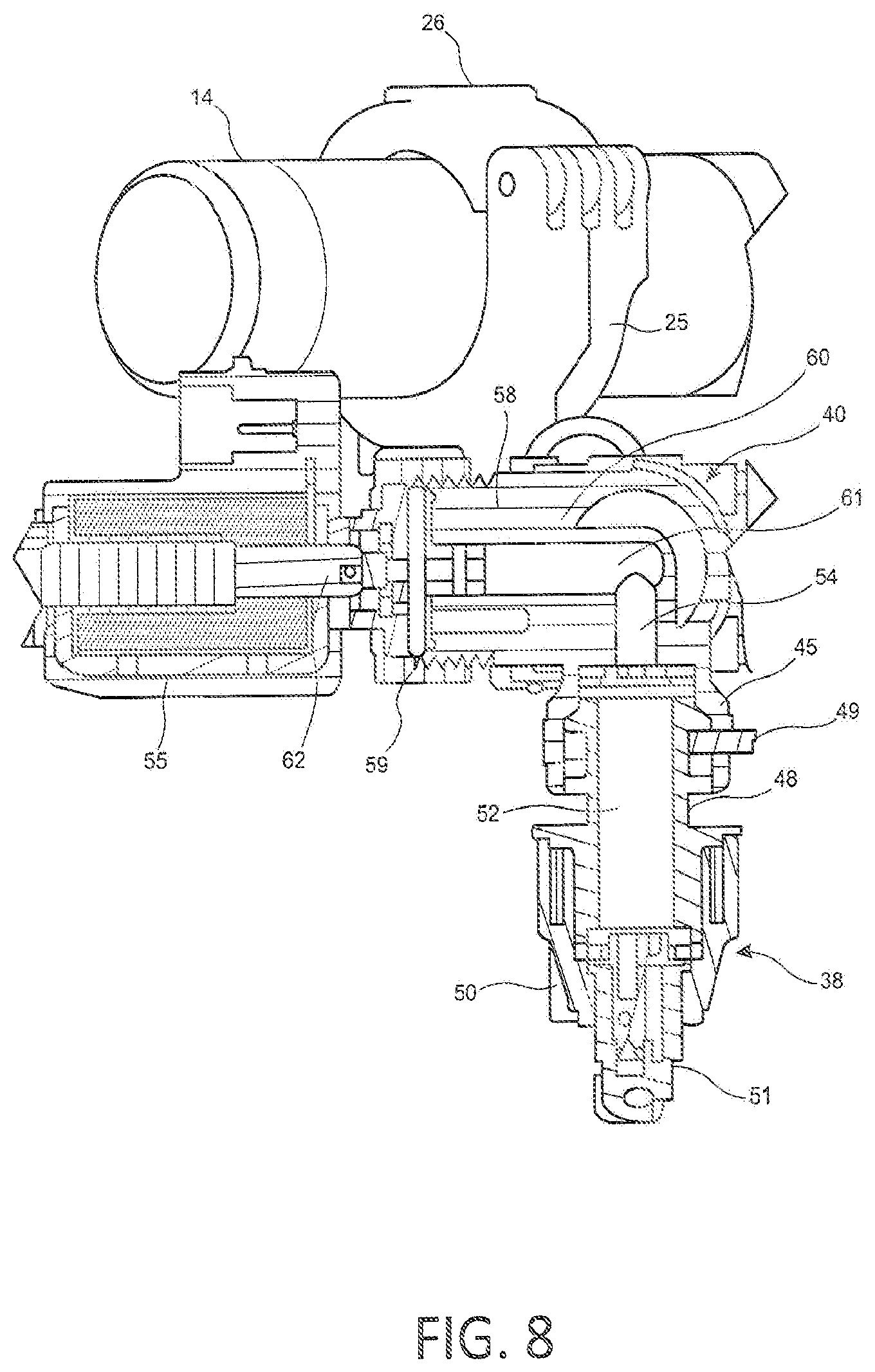 Patent US12616990 Figure 8 – Boom mounted spray nozzle assembly with compact multi spray nozzle design