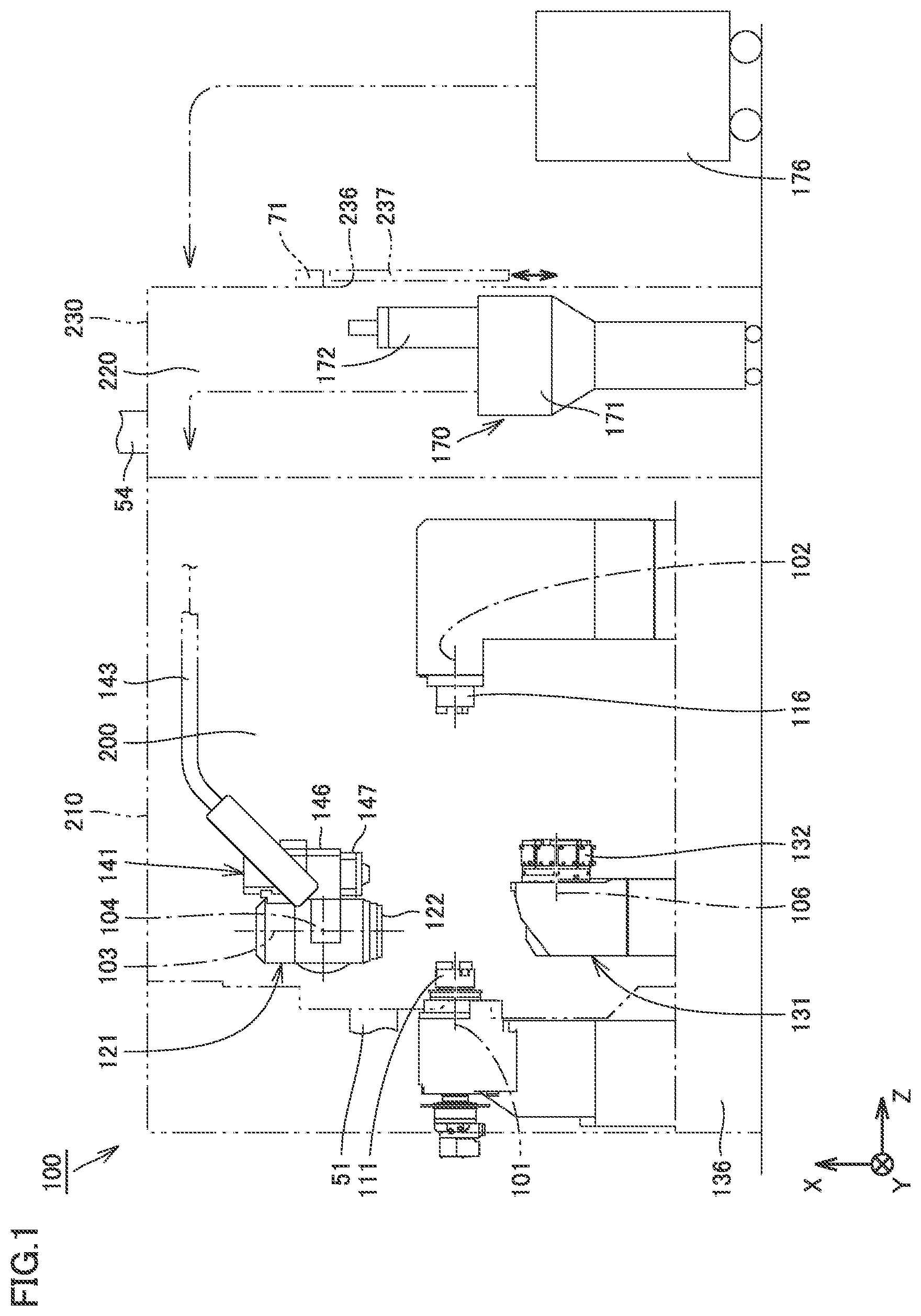 Patent US12617005 Figure 1 – Processing machine
