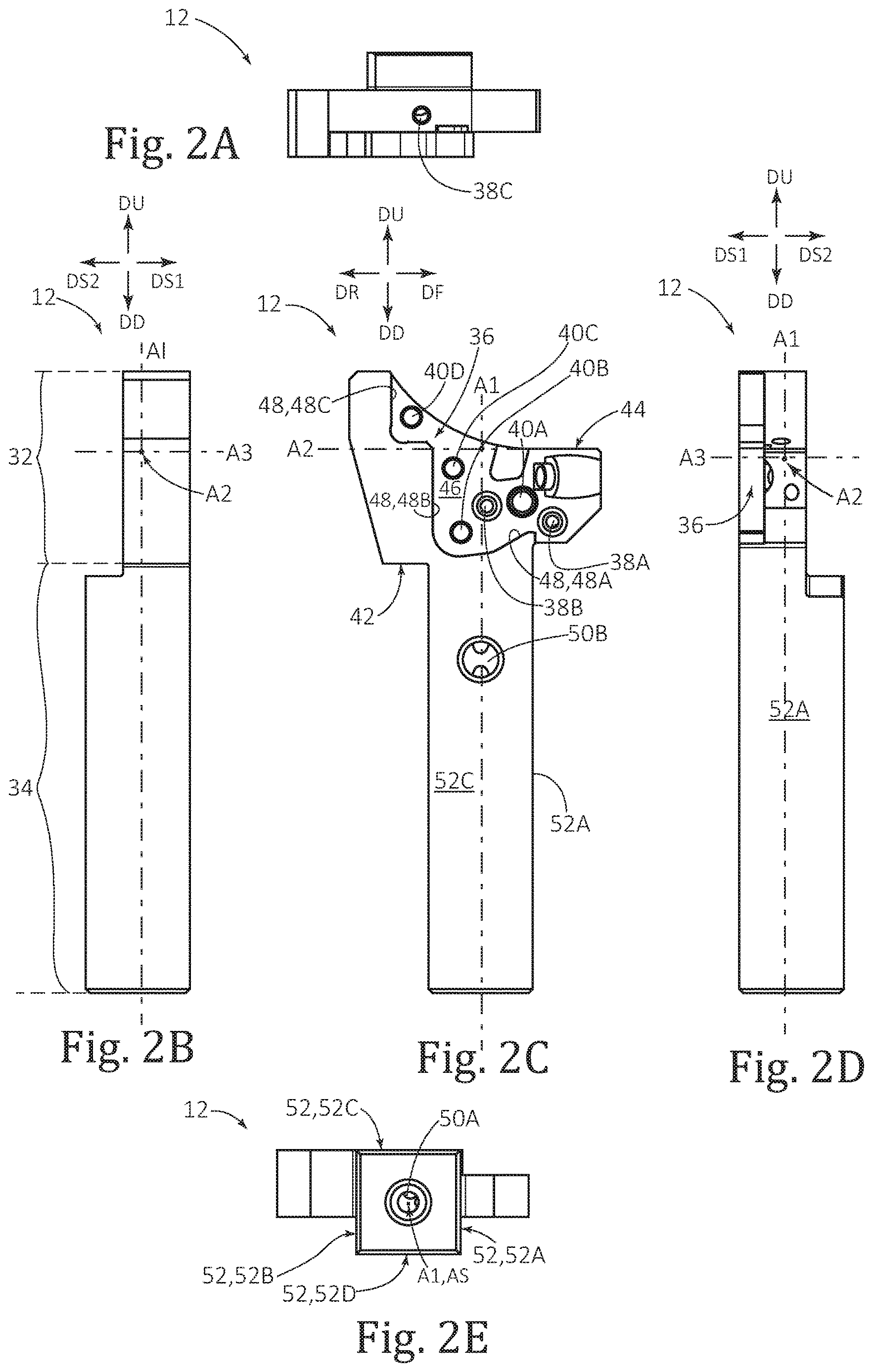 Patent US12617021 Figure 2 – Y-axis parting adaptor for a cutting tool