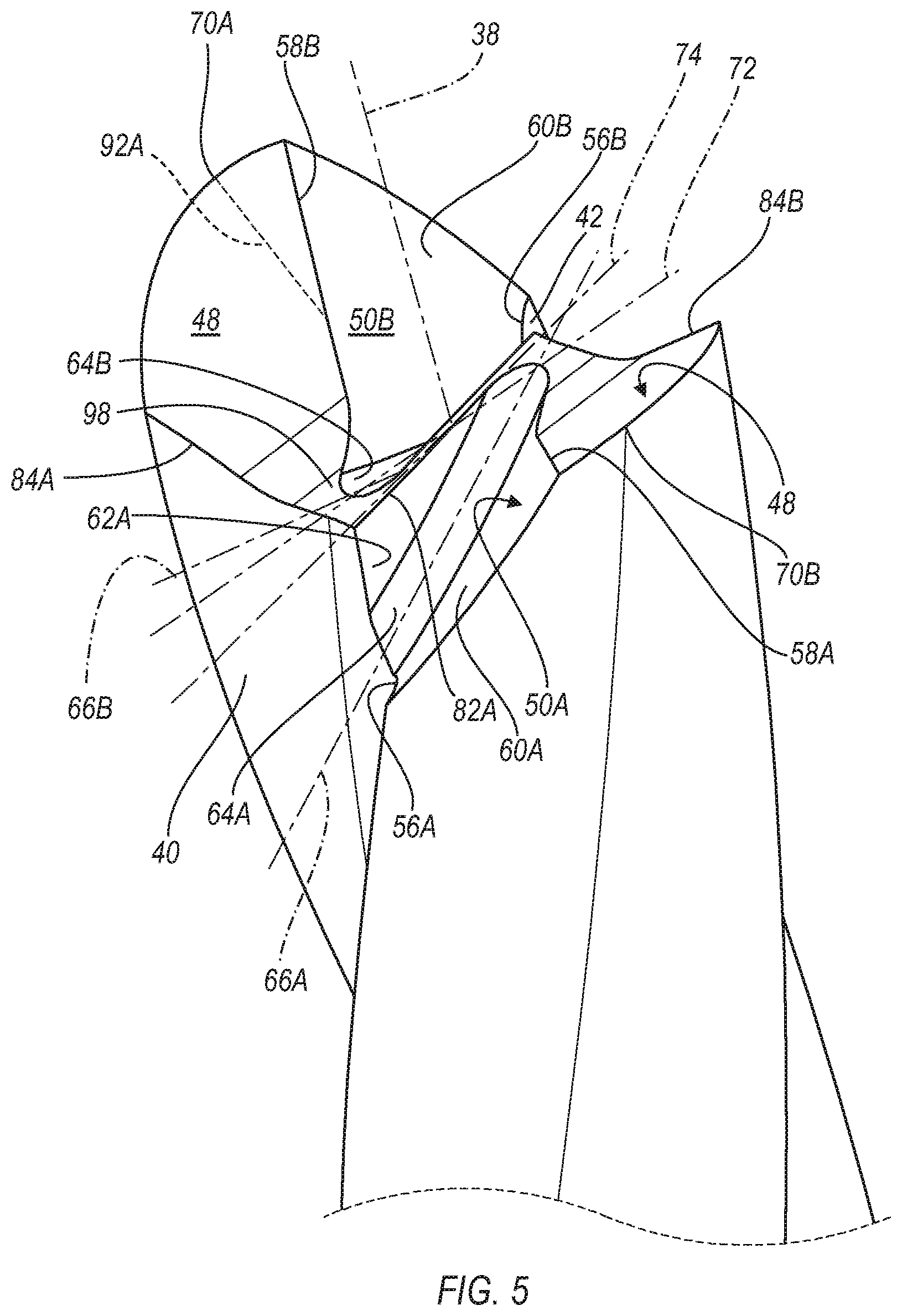 Patent US12617030 Figure 4 – Anti-skive drill bit